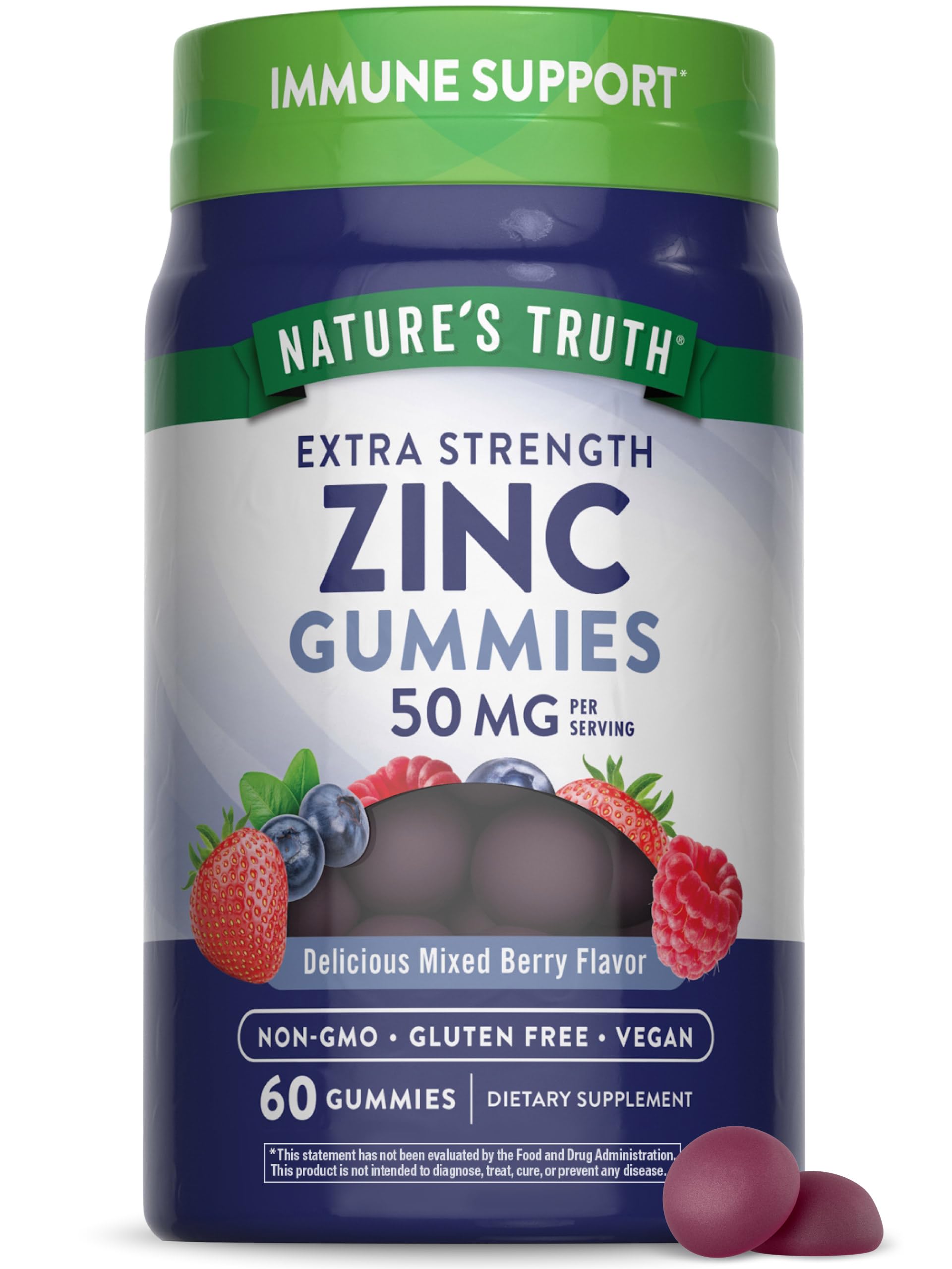 Nature's Truth Zinc Gummies for Adults Gummy 60 Count