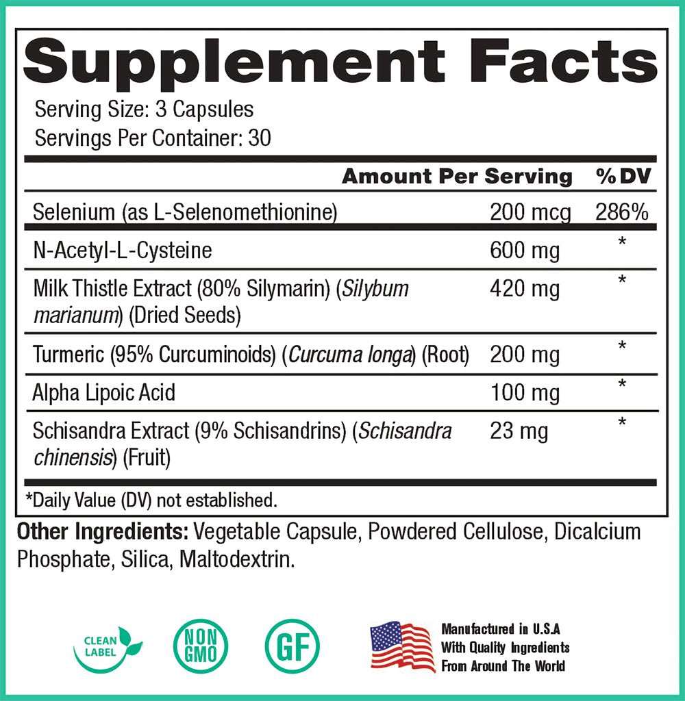 Peak Pure & Natural Milk Thistle Based Liver Support Supplement Capsule 90 Count