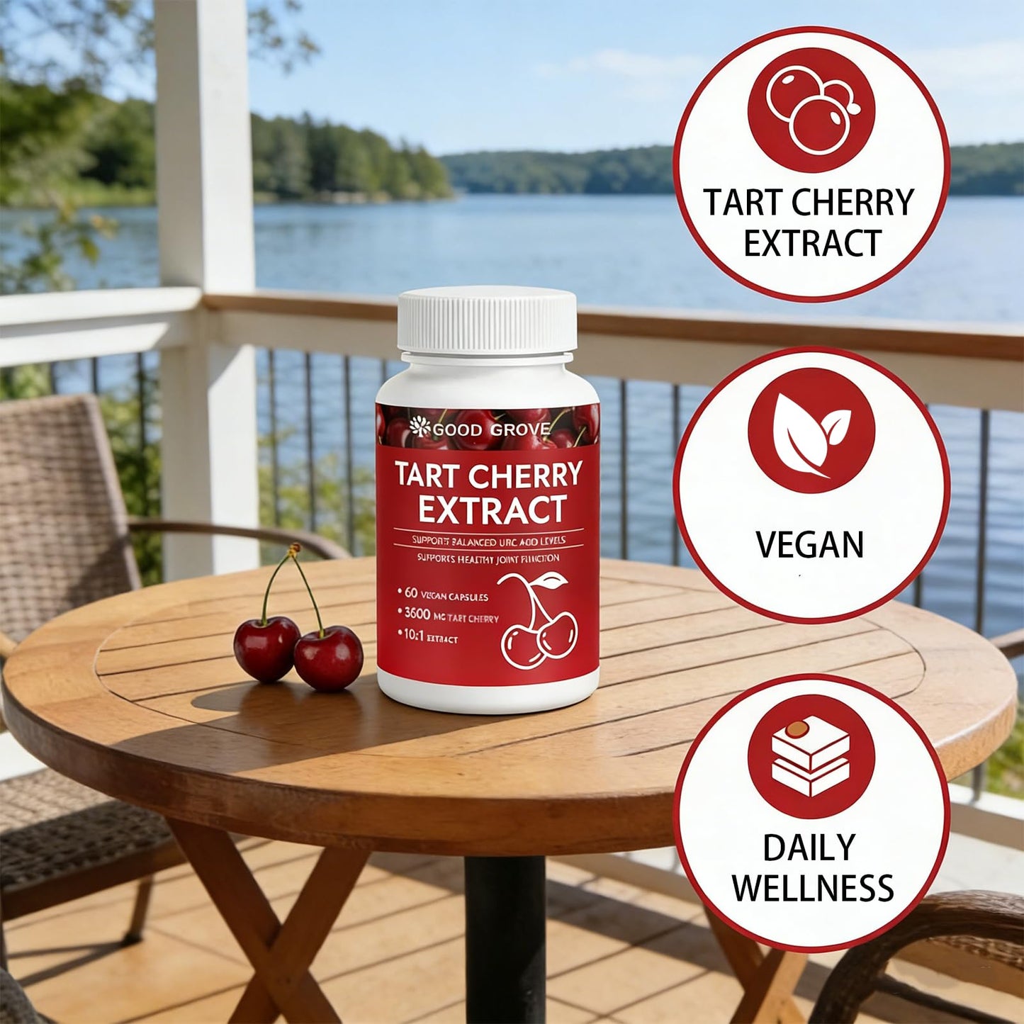 Luvie Glow Good Grove Tart Cherry Extract Capsules 60 Count