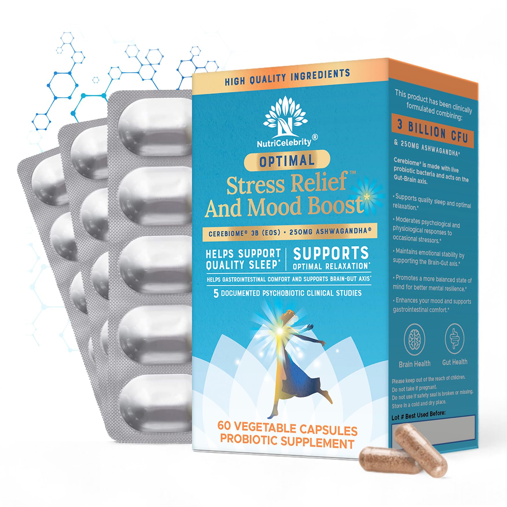 Nutricelebrity Optimal Stress Relief Supplement Capsule 60 Count