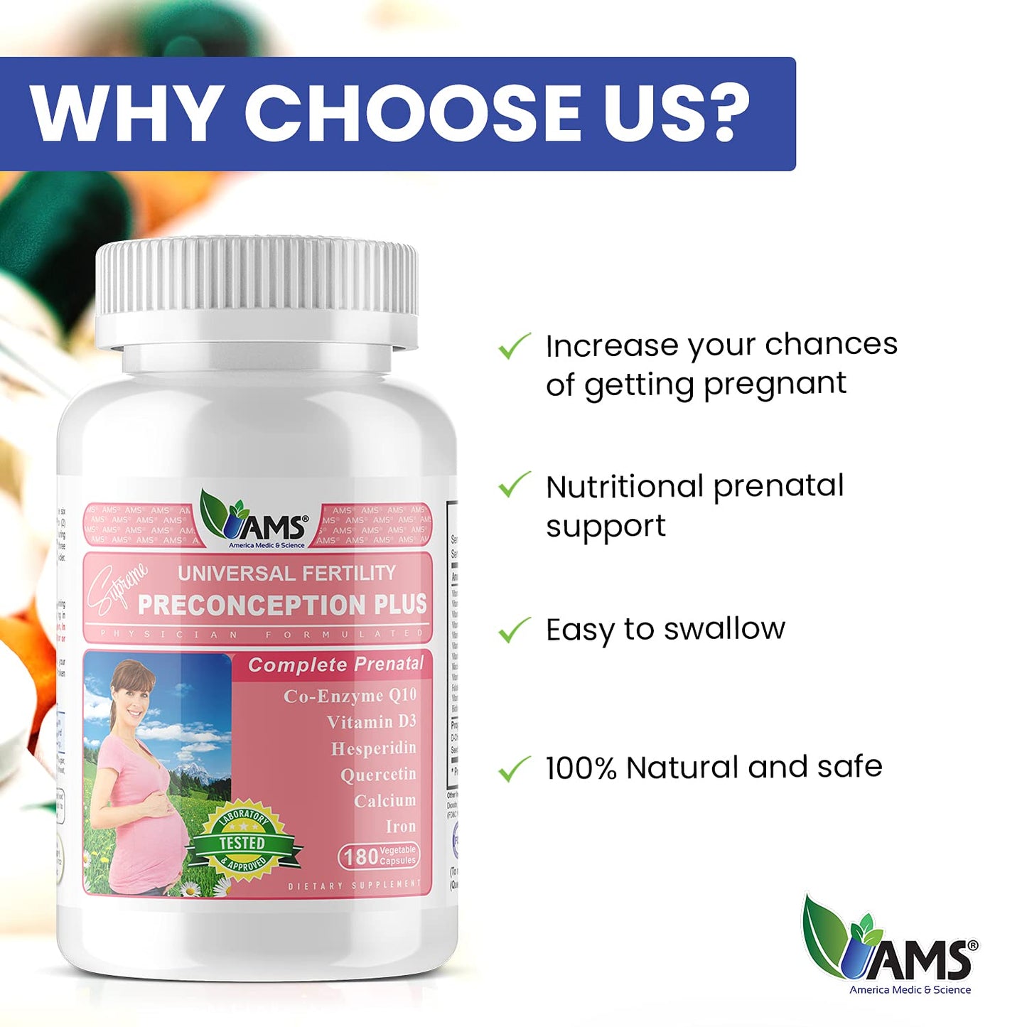 America Medic & Science Preconception Plus Capsule, 180 Capsules