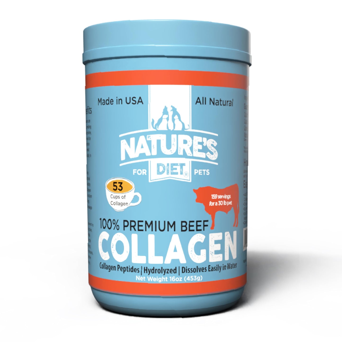Nature's Diet Beef Collagen Peptides Type 1 for Dogs & Cats Powder 16