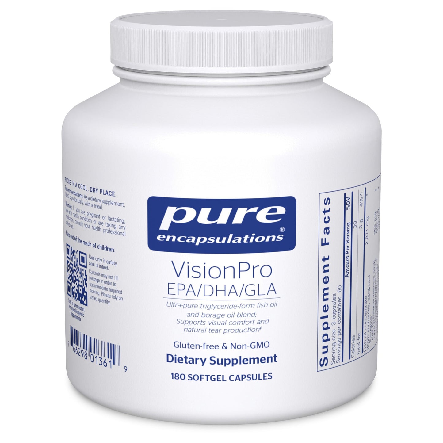 Pure Encapsulations VisionPro EPA/DHA/GLA Softgel Capsules, 180