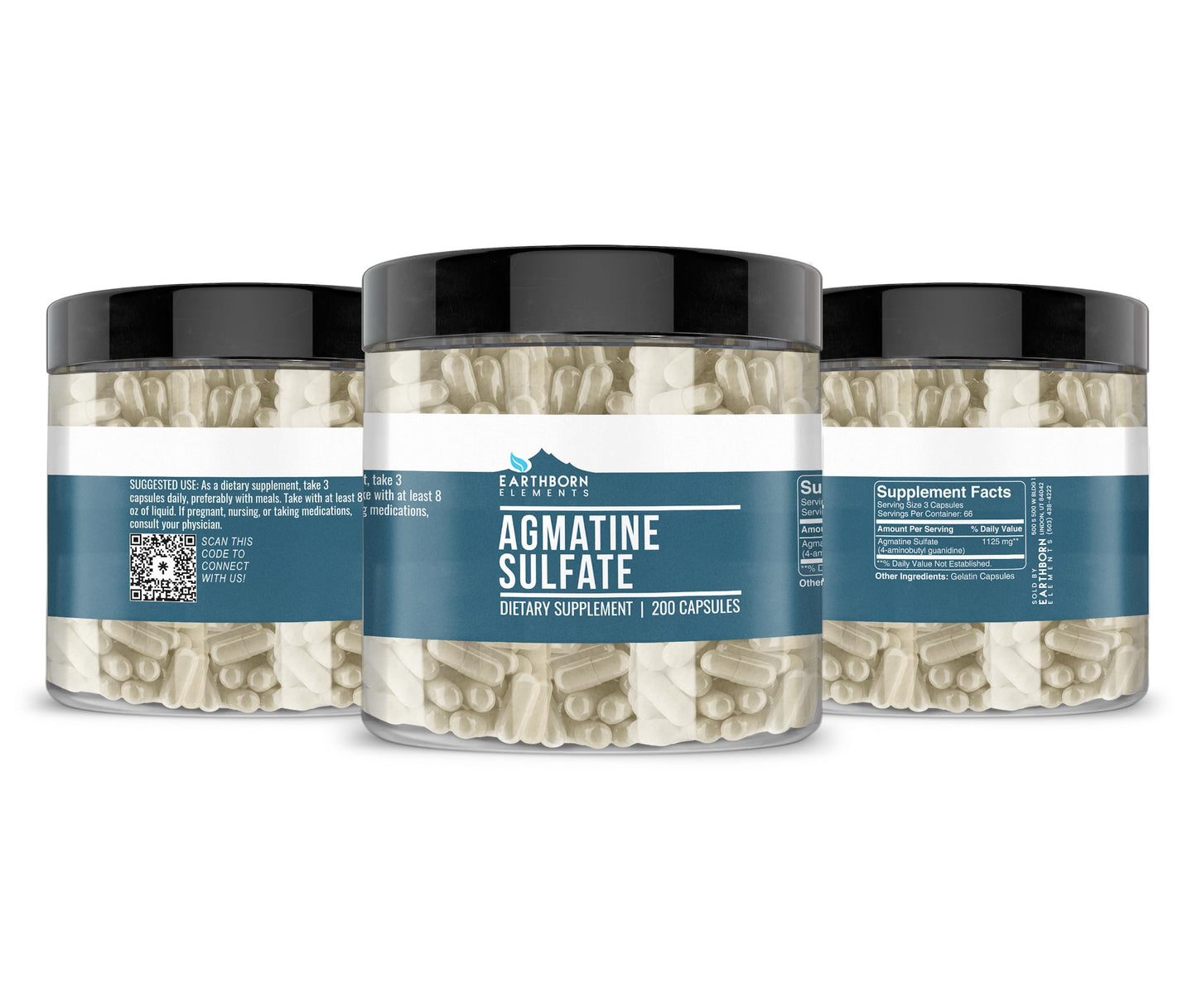 Earthborn Elements Agmatine Sulfate Capsules, 200 Capsules