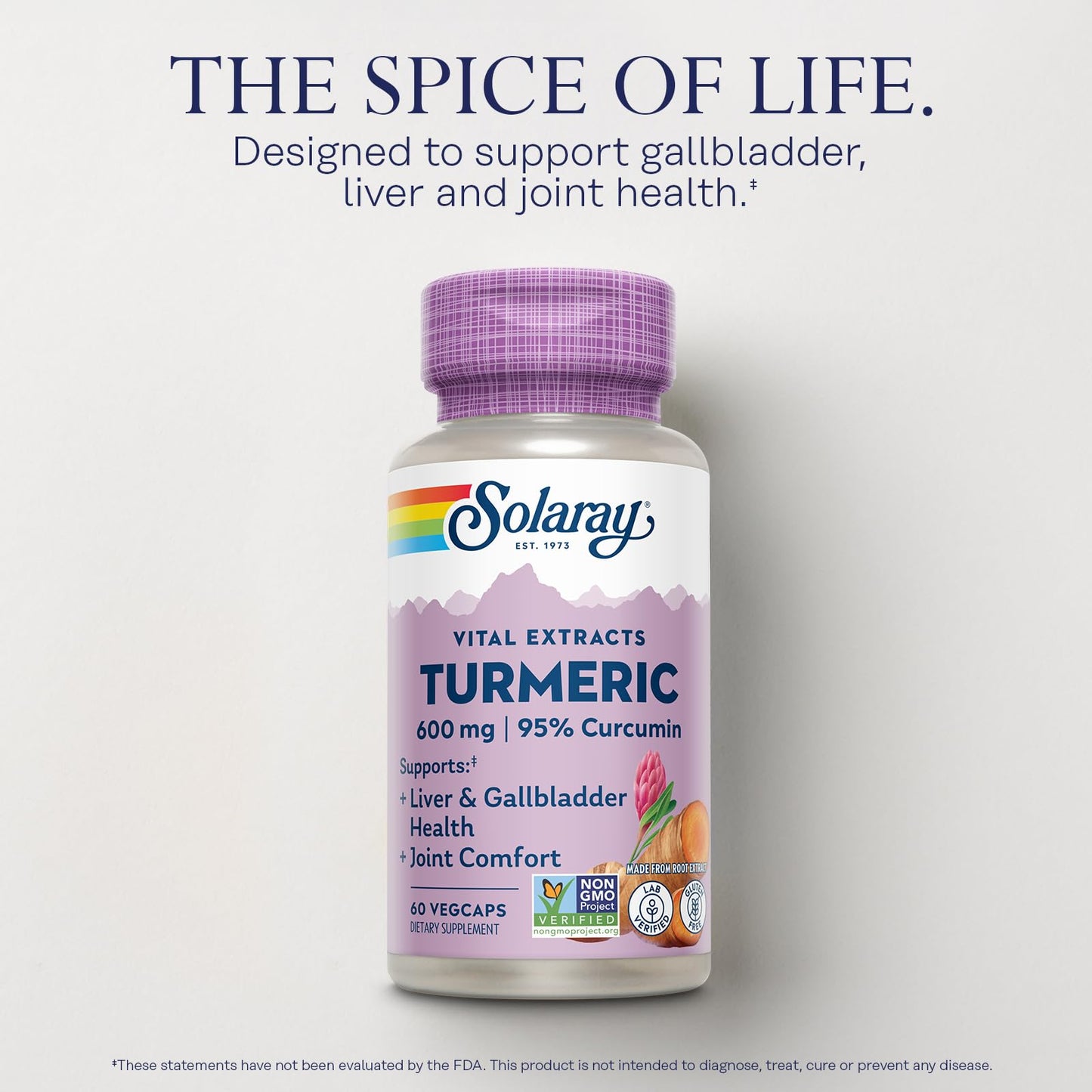 SOLARAY Turmeric 600 mg Capsule, 60 Count