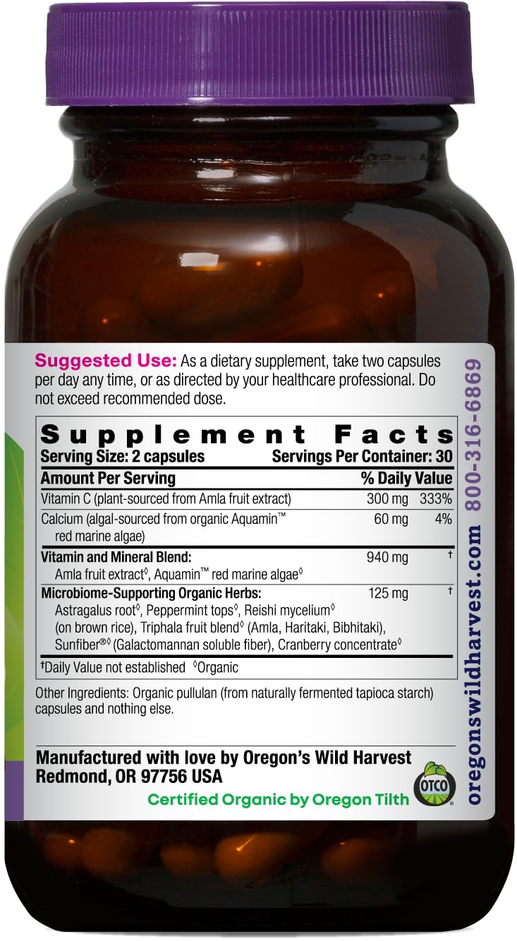 Oregon's Wild Harvest Organic Vitamin C Capsules, 60 Capsules