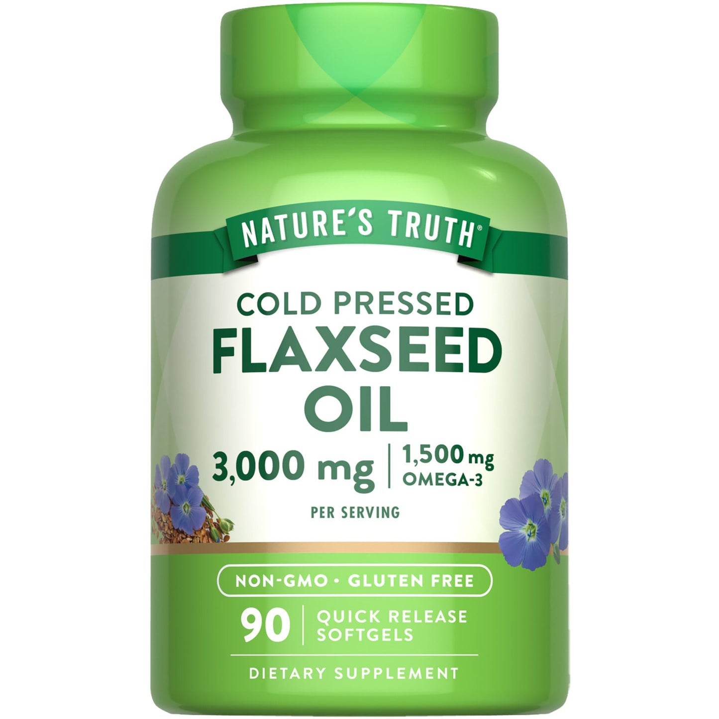 Nature's Truth Flaxseed Oil Softgels, 90 Count