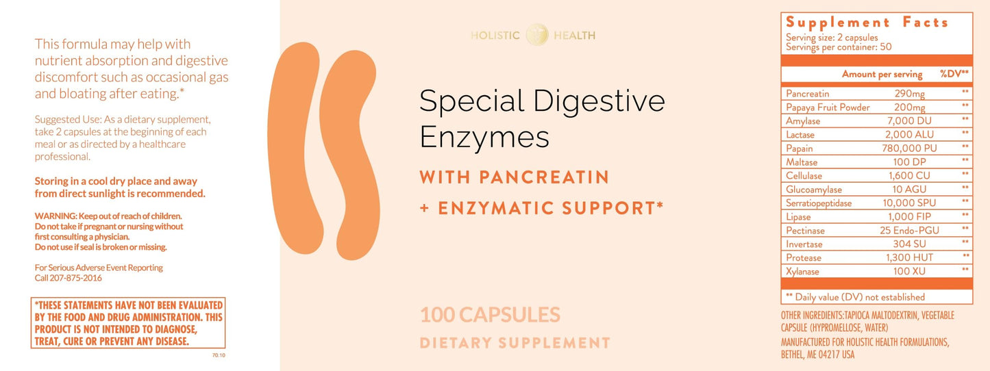 Holistic Health Special Digestive Enzymes Capsule 100 Capsules