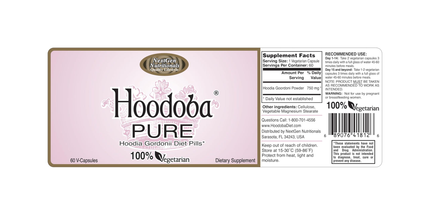 Generic Hoodia Gordonii Pure 750mg Diet Pills Capsules 1 Capsule