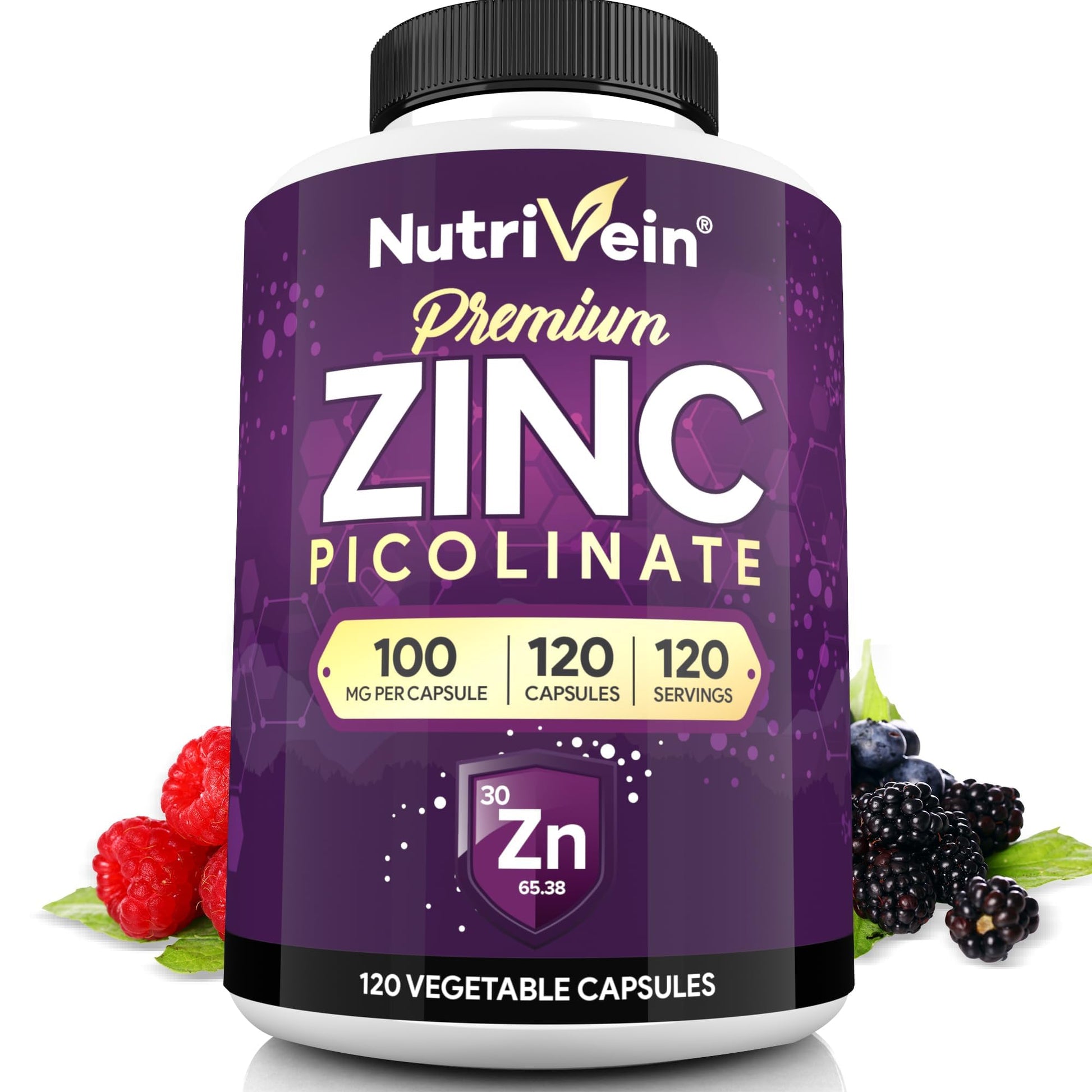 Nutrivein Zinc Picolinate 100mg Capsule, 120 Count