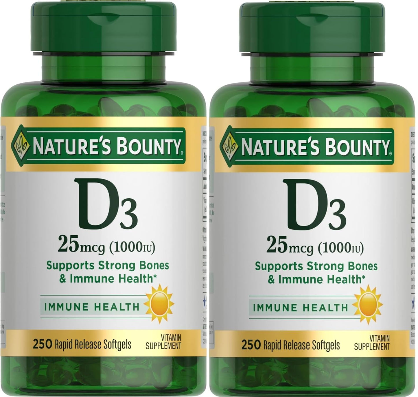 Nature's Bounty Vitamin D3-1000 IU Softgels 500