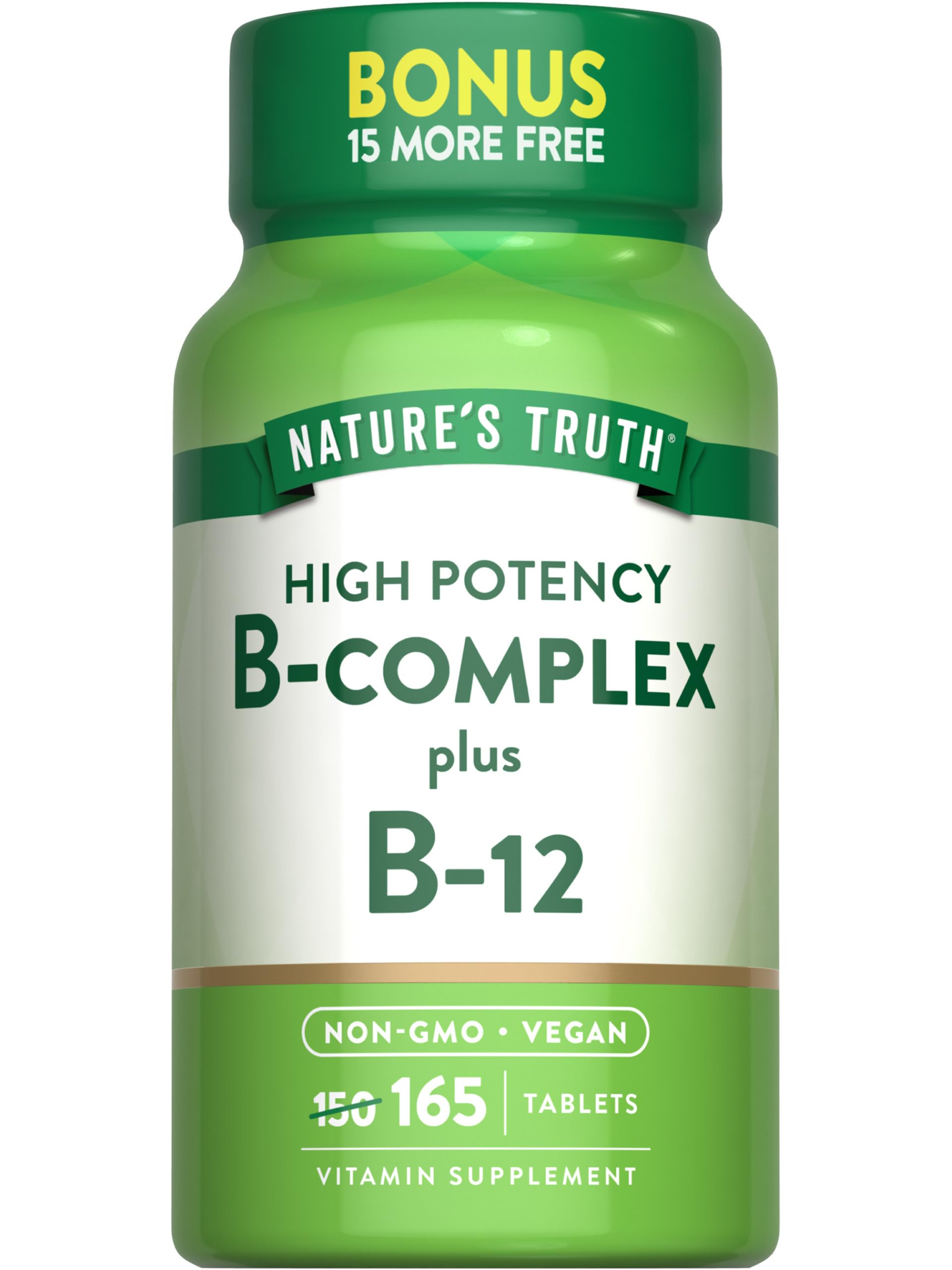 Nature's Truth Vitamin B Complex Plus B12 165 Tablets
