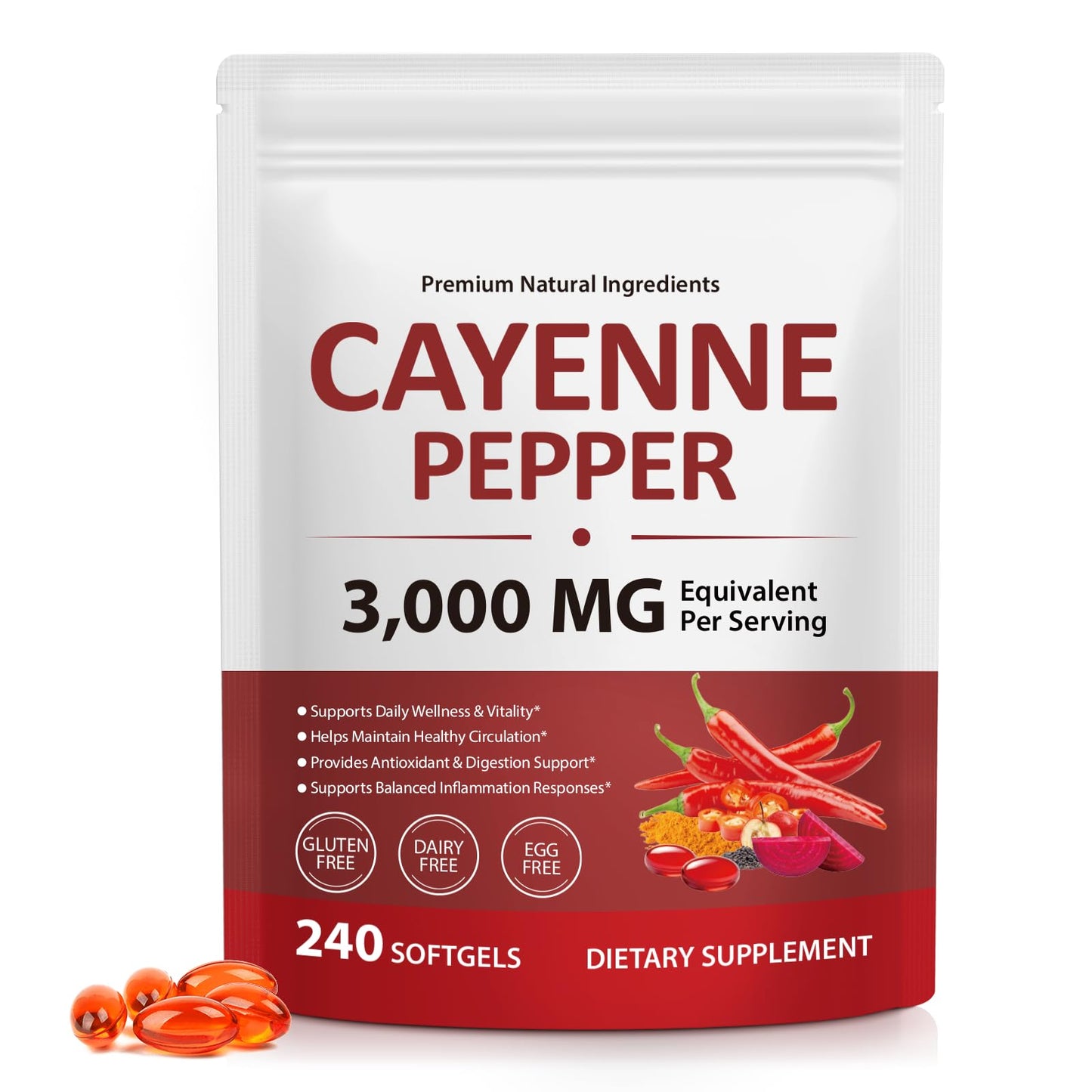 Flasture Cayenne Pepper Capsule, 240 Count