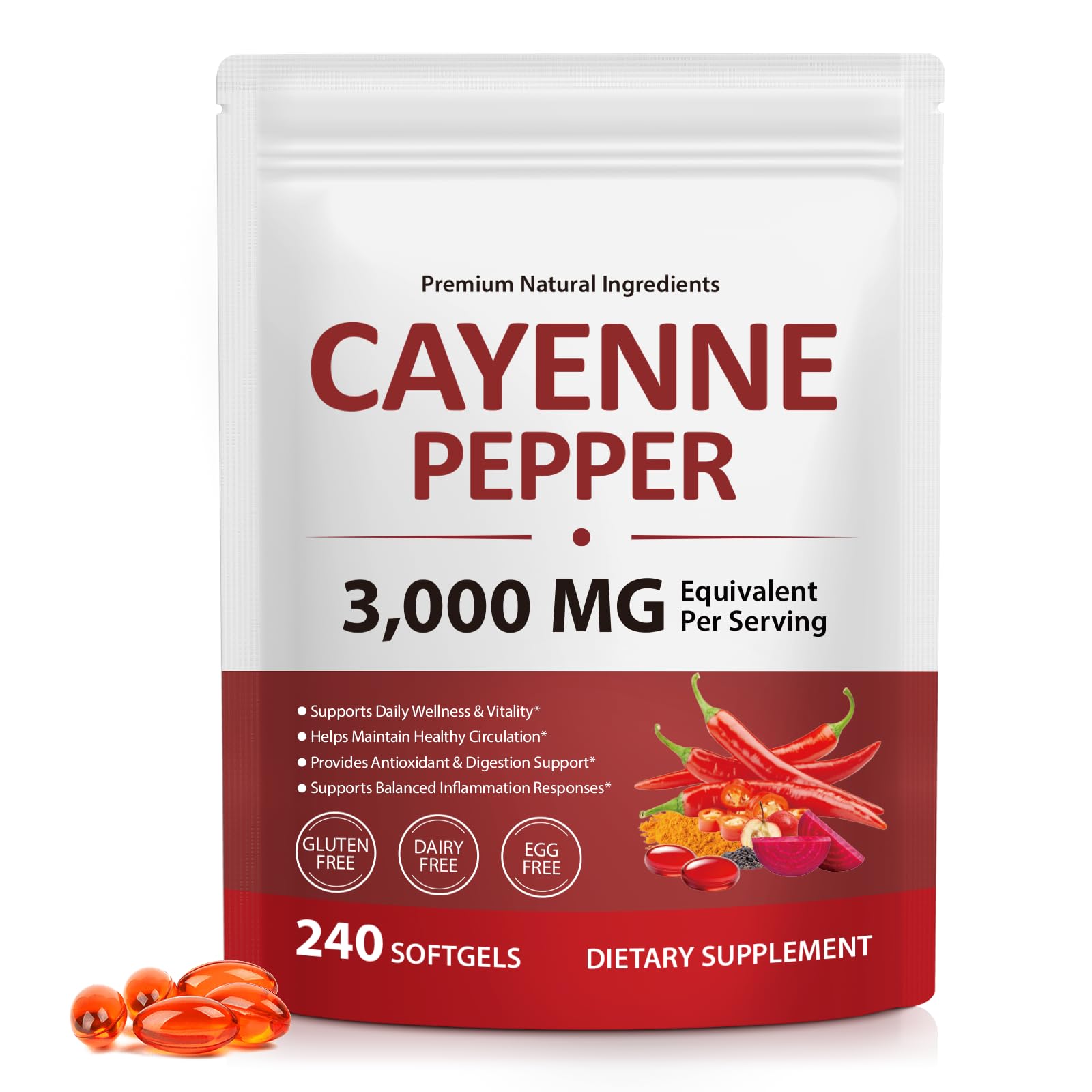 Flasture Cayenne Pepper Capsule, 240 Count