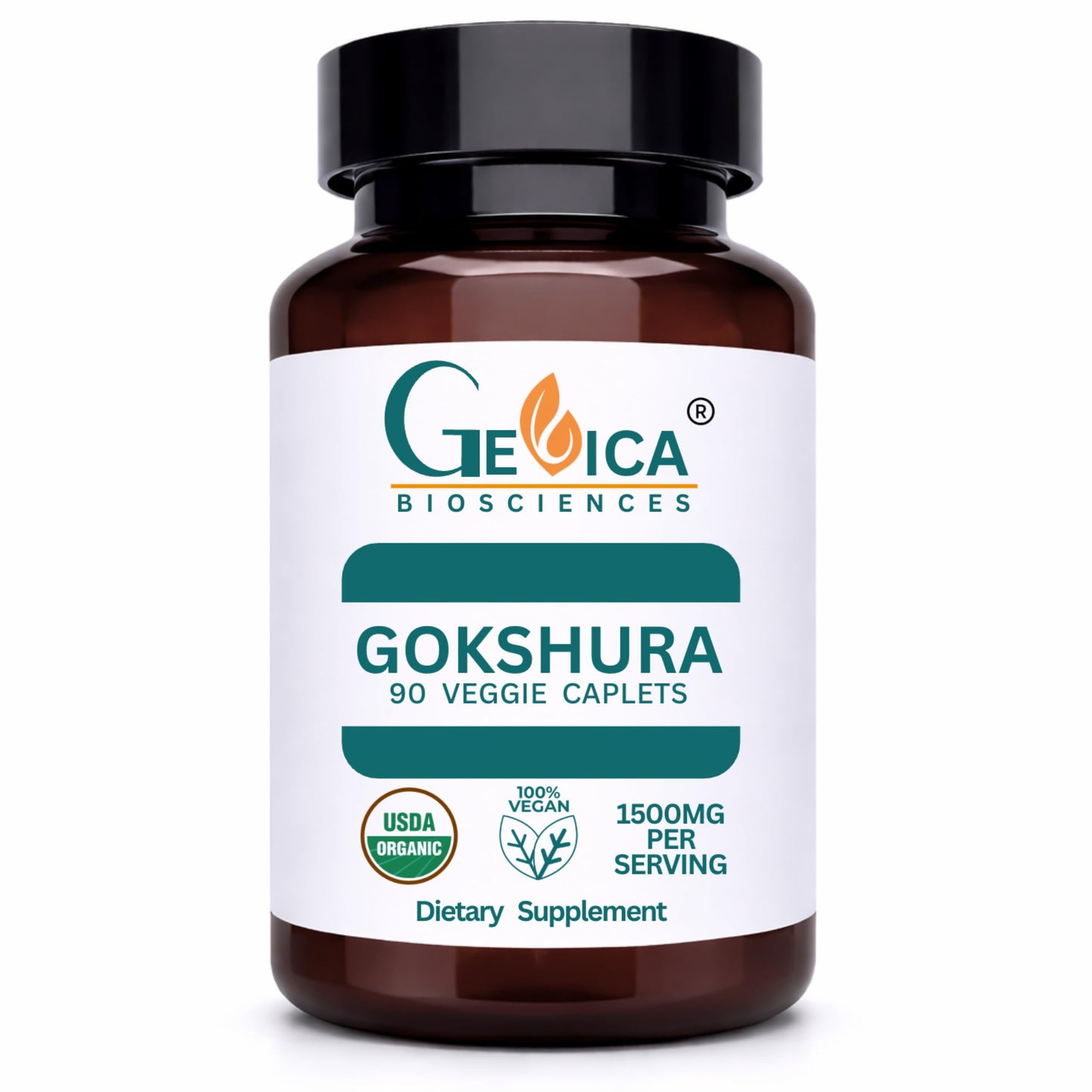 GeVica Biosciences Gokshura (Tribulus terrestris) Caplets, 90 Count