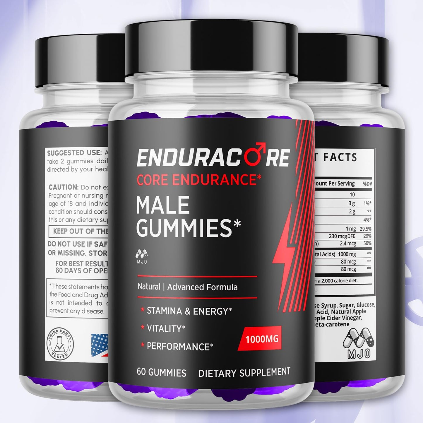 MJO Enduracore Gummies Chewable, 60 Count
