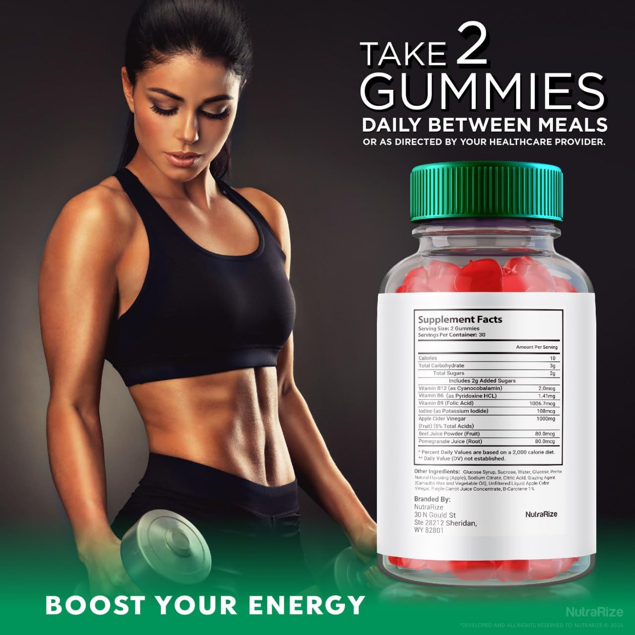 NutraRize Keto IQ Keto ACV Gummies, 180 Gummies