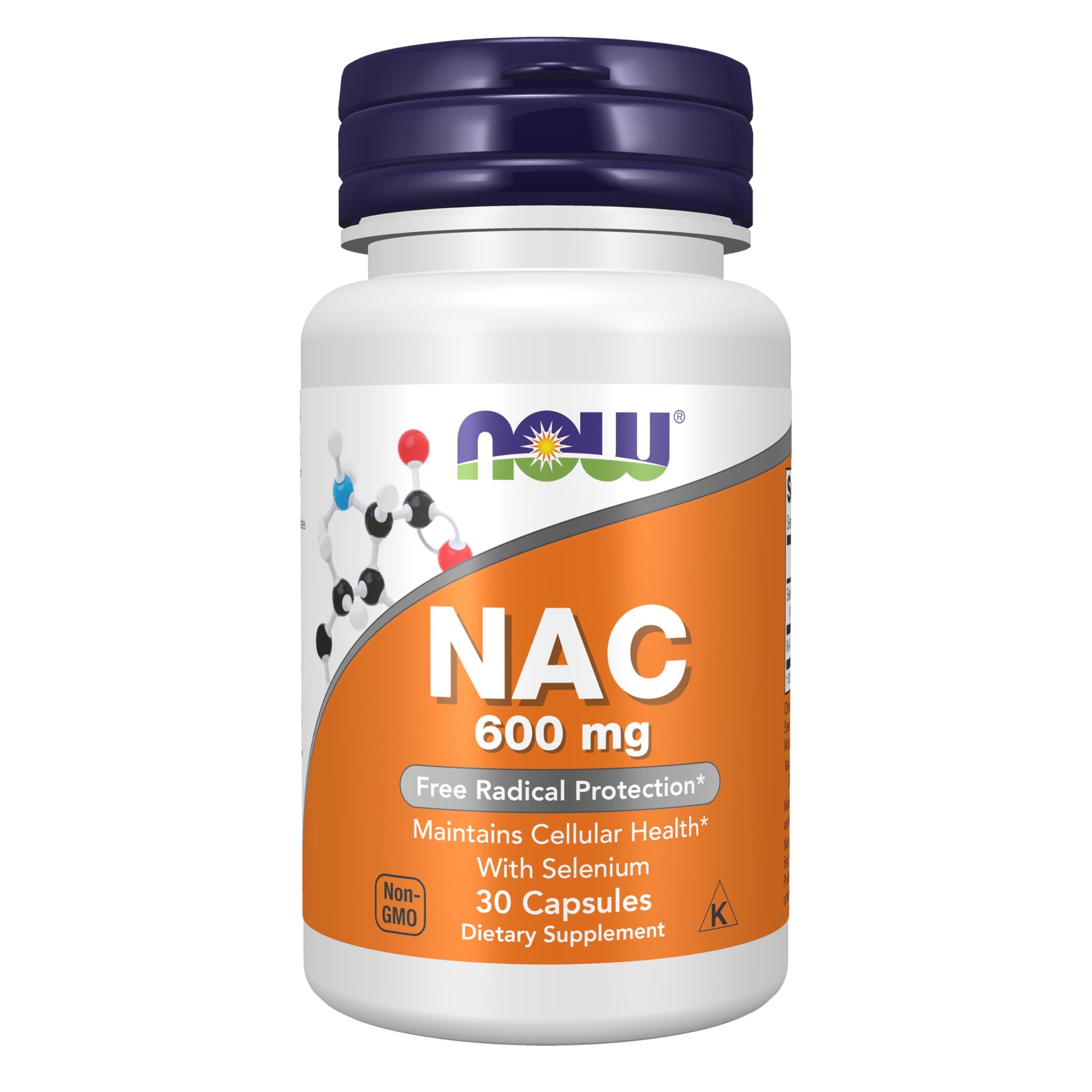 NOW Foods NAC (N-Acetyl Cysteine) 600 mg with Selenium Capsules, 30 Count