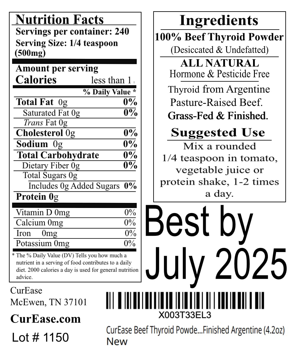 CurEase Beef Thyroid Powder 4.2 oz