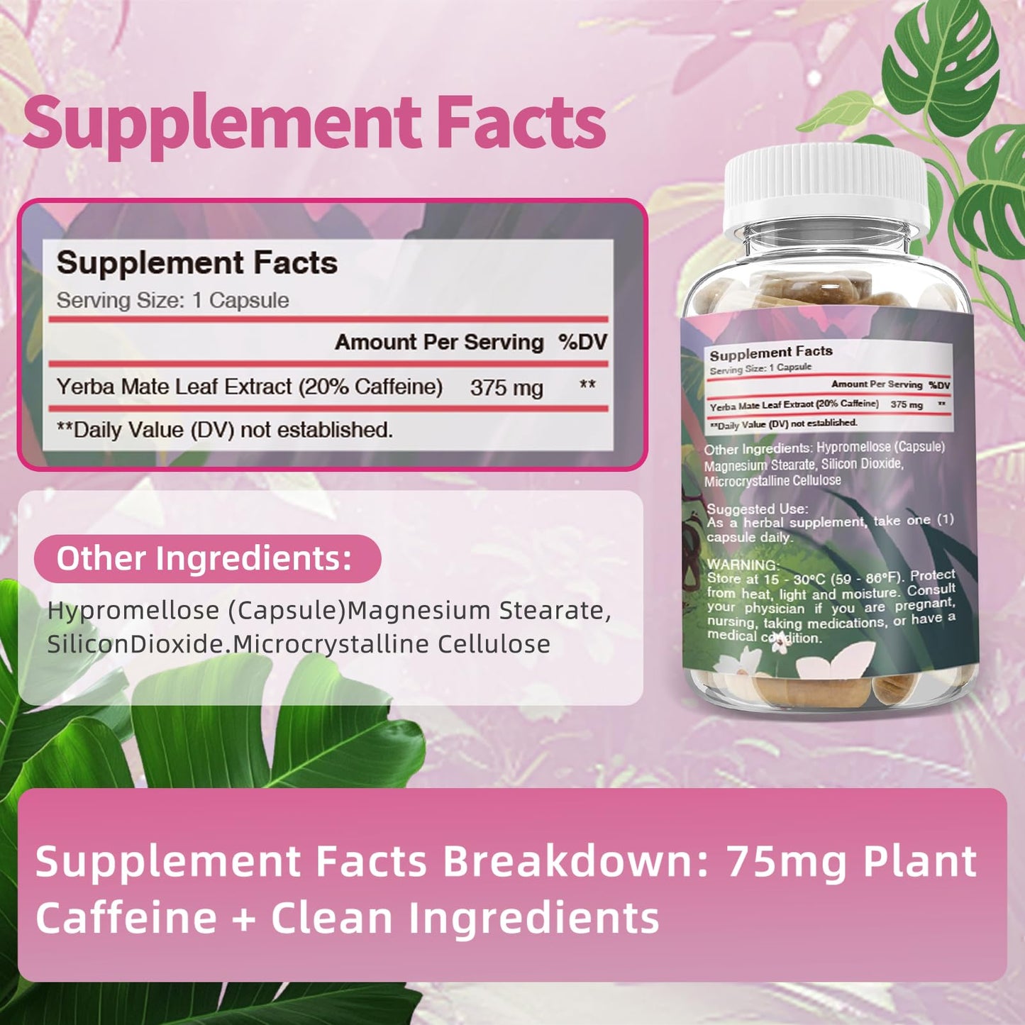 Oeaqeff Yerba Mate Capsules, 60 Capsules