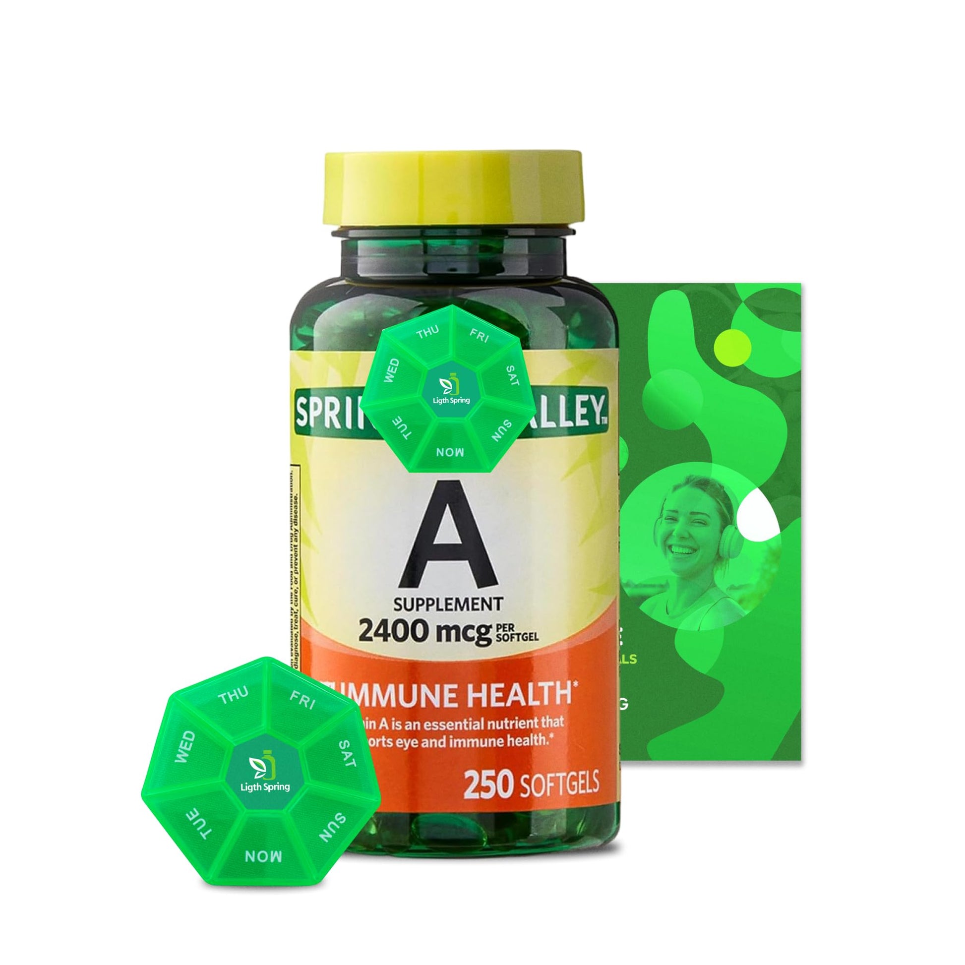 LightSpring Vitamin A Supplement 2400 mcg, 250 Softgels