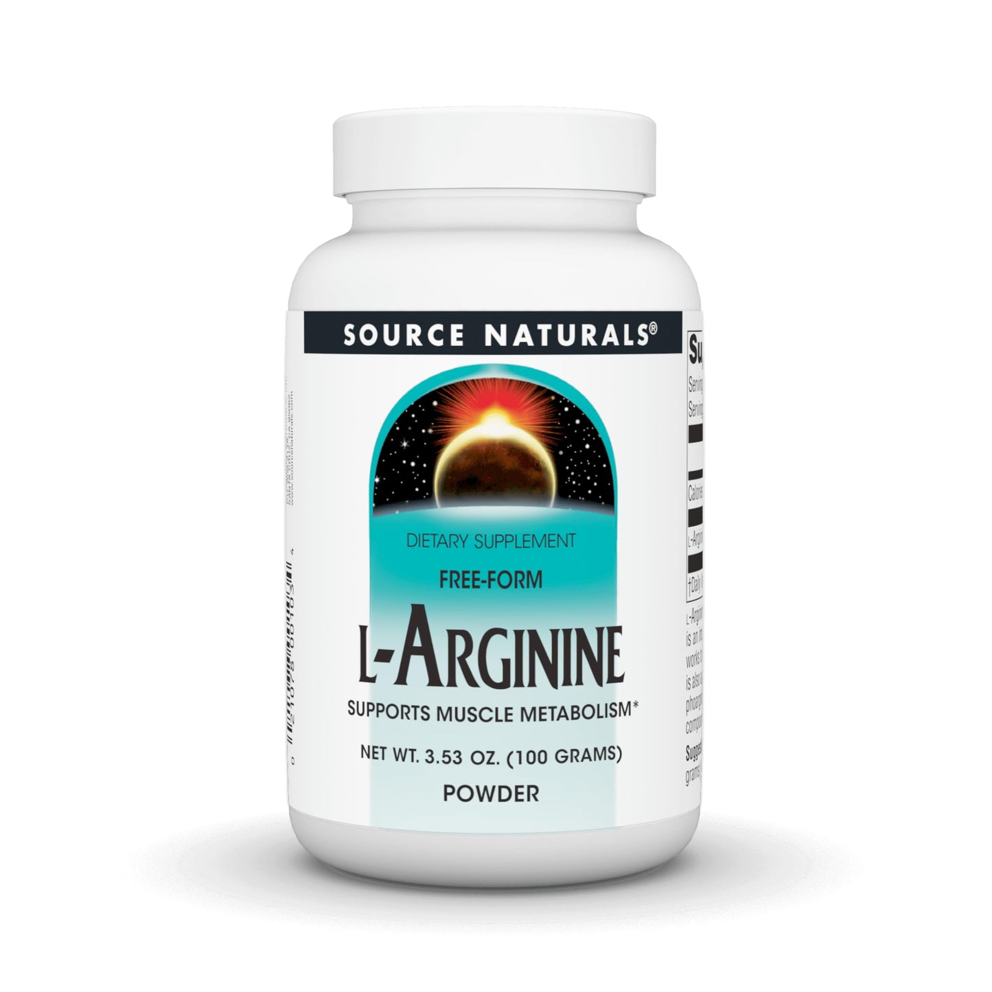 Source Naturals L-Arginine Free Form Supports Muscle Metabolism Powder 3.53 Ounce