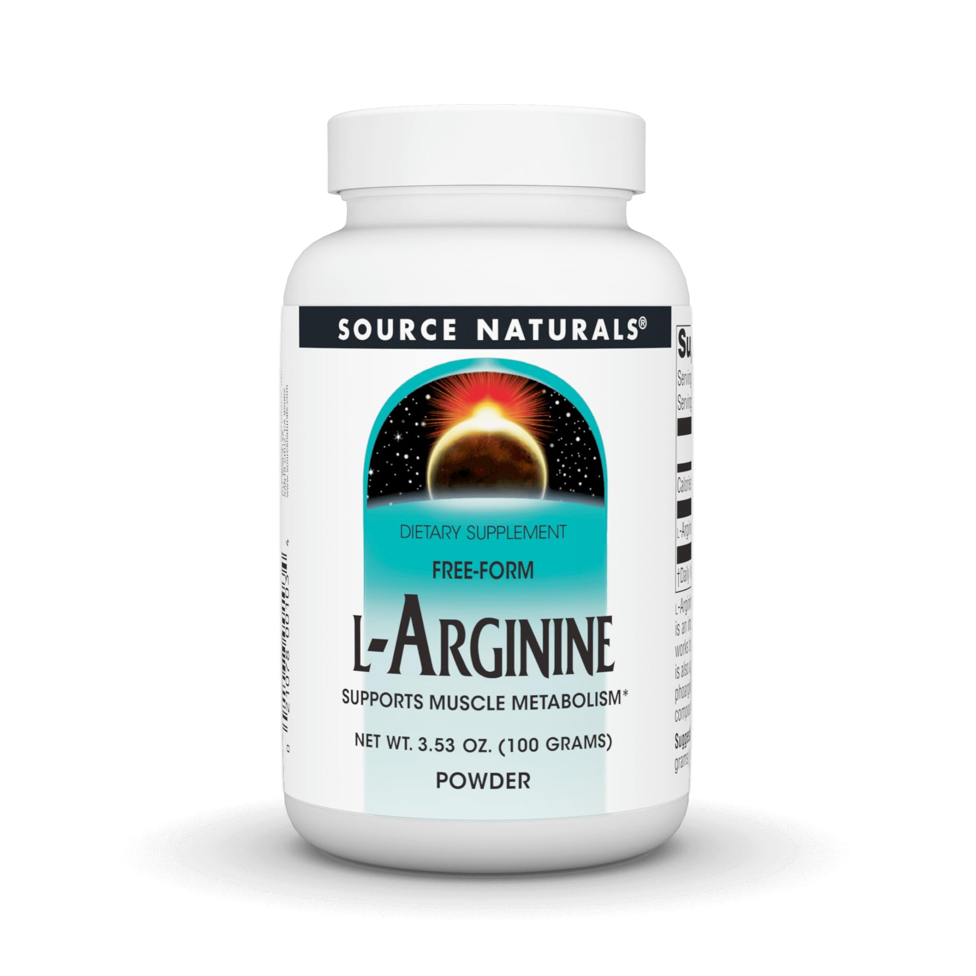 Source Naturals L-Arginine Free Form Supports Muscle Metabolism Powder 3.53 Ounce
