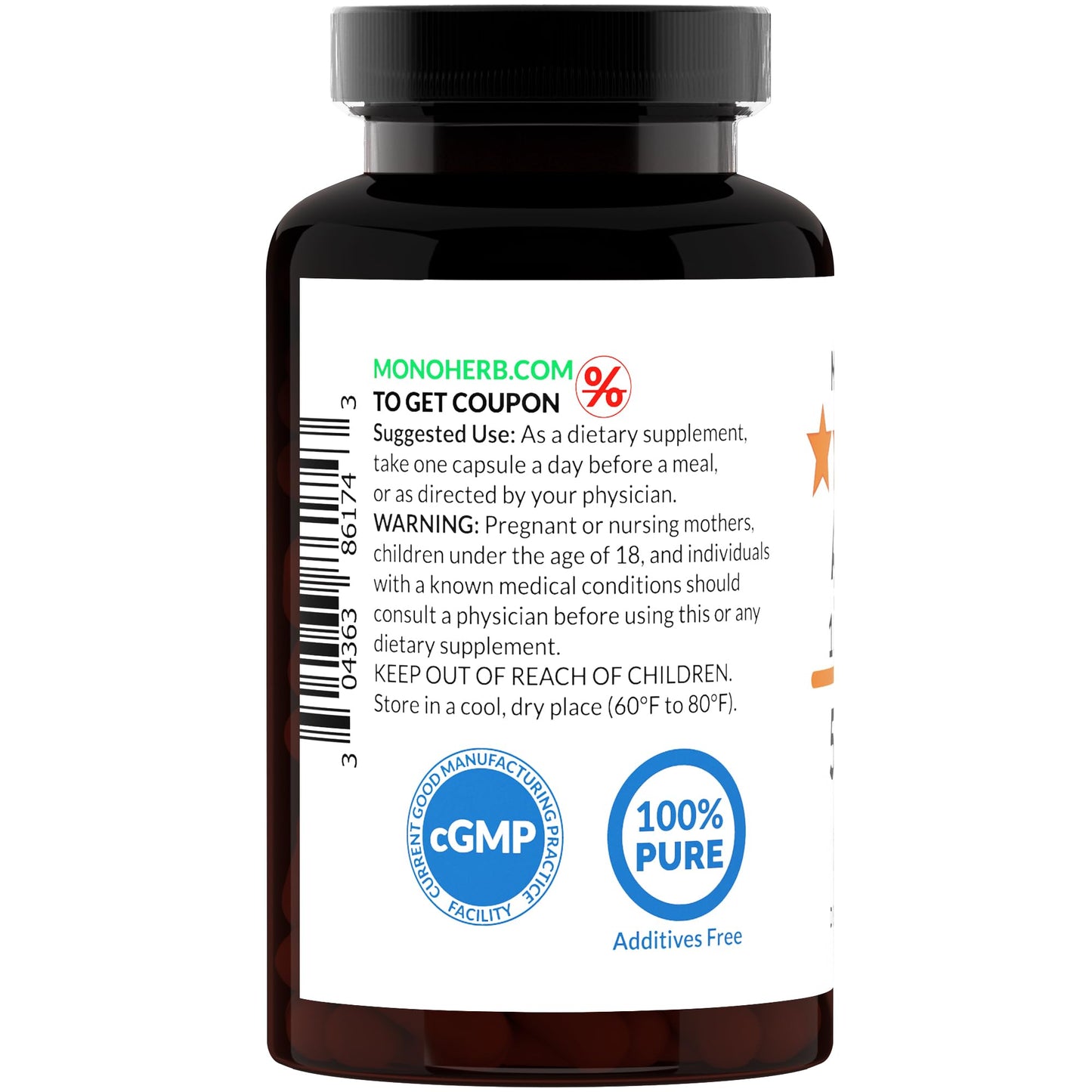 MONOHERB Arjuna 10:1 Extract 500 mg per Capsule 180 Capsules