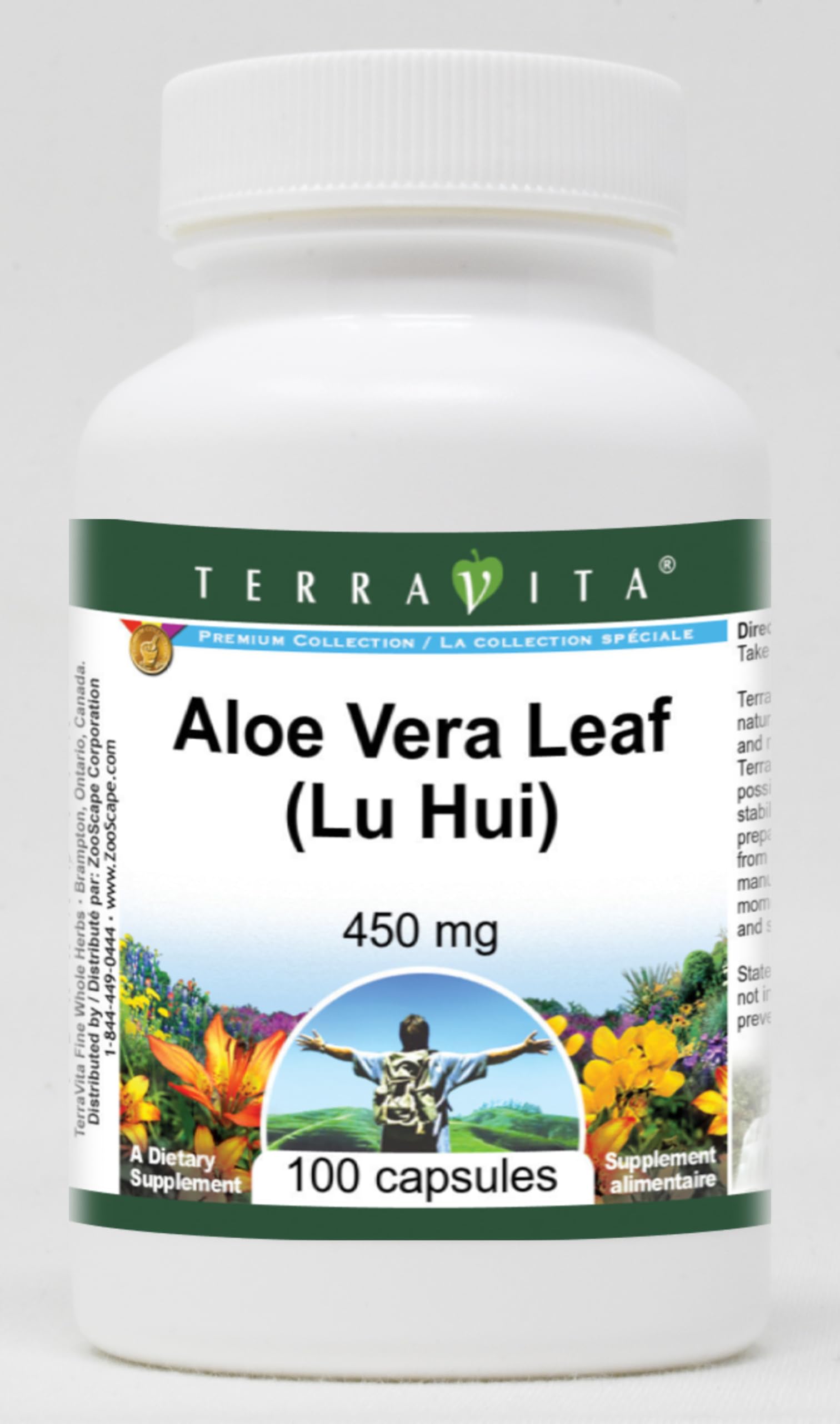 Terravita Aloe Vera Leaf (Lu Hui) - 450 mg Capsules, 100 Count