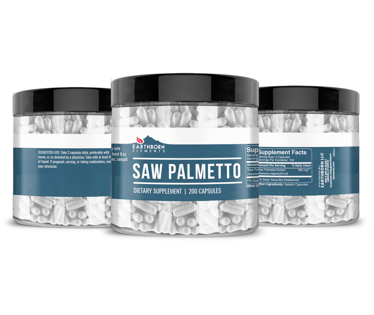 Earthborn Elements Saw Palmetto Capsules 200 Count