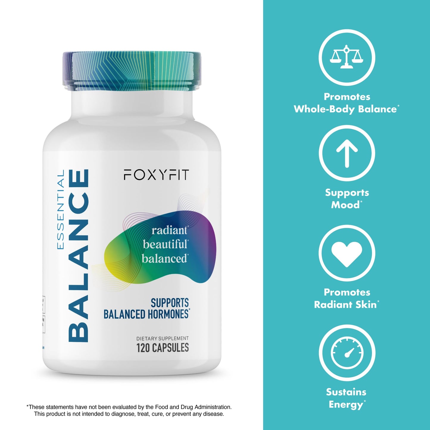 FoxyFit Essential Balance Hormonal Support and Vitamin Supplement for Women 120 Capsules