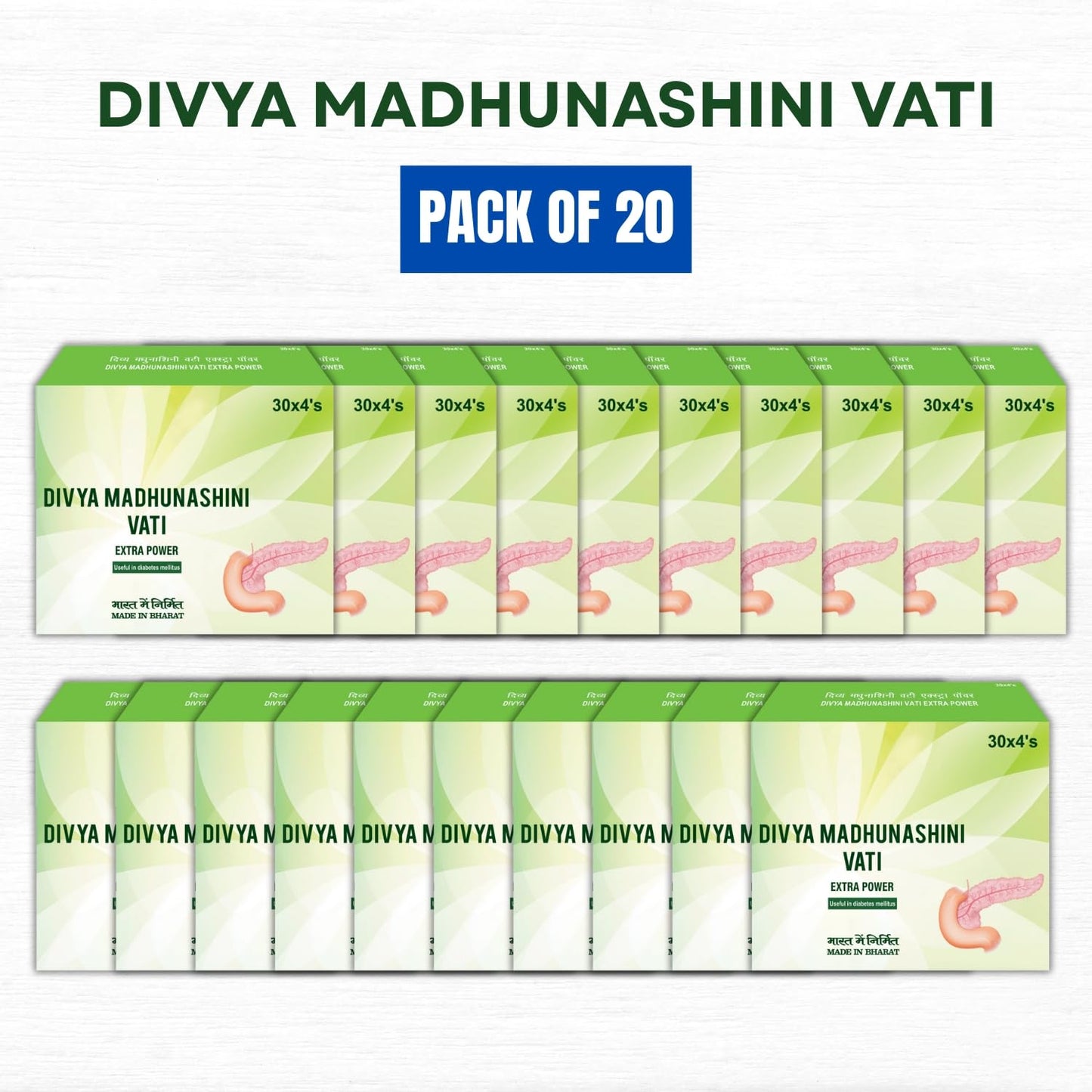 PGM DISTRIBUTORS Divya Madhunashni Extra Power Ayurvedic Herbal Supplement for Diabetes Control, Vegetarian, 2400 Tablets