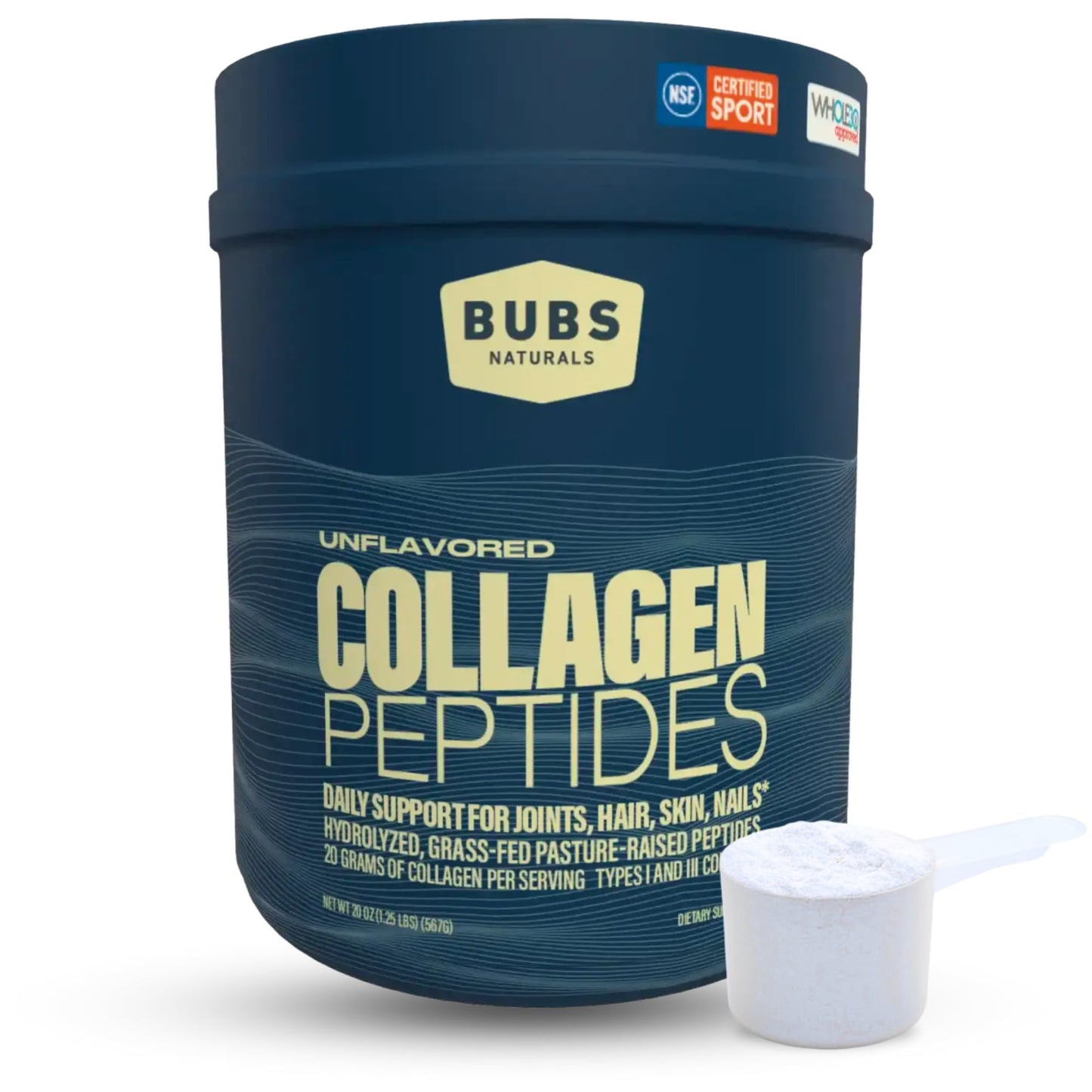 BUBS Naturals Collagen Peptides Powder, 20 oz