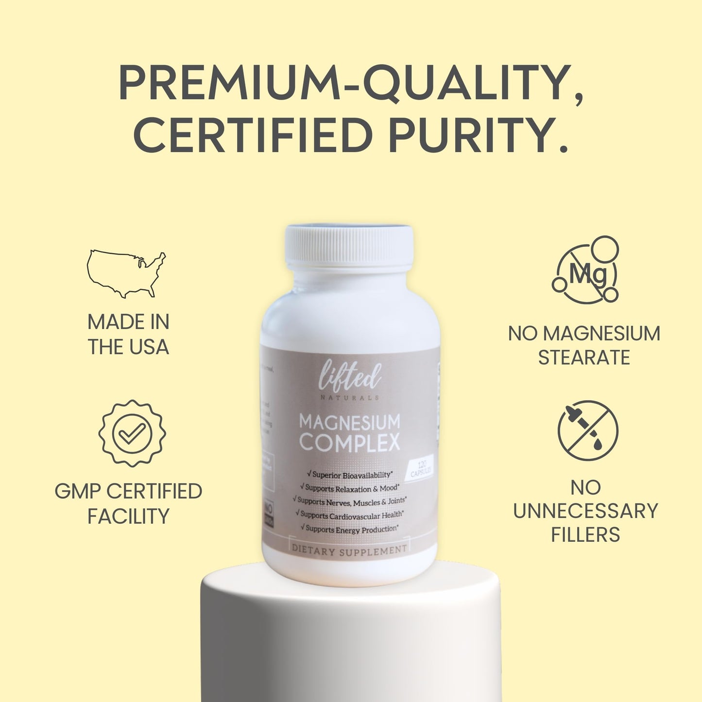 Lifted Naturals Magnesium Complex Capsules 120 Count
