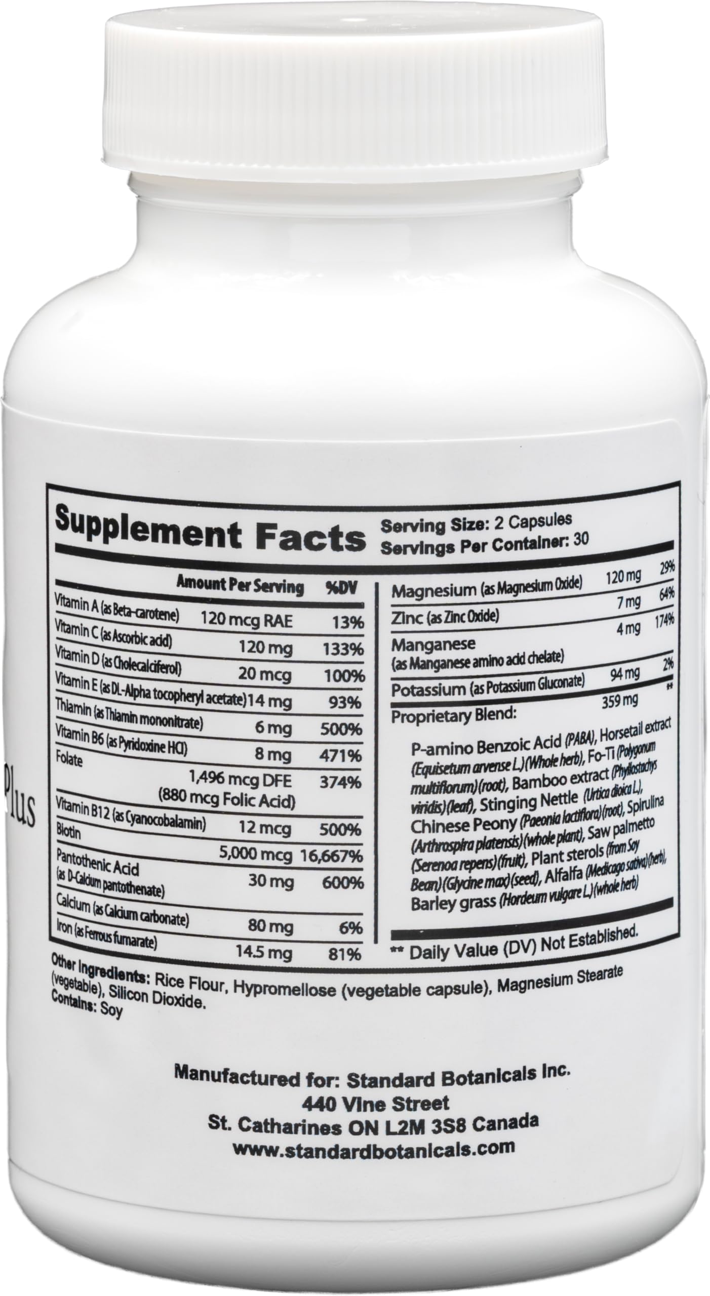 Dr's Nature & Nutrition Hair, Skin & Nail Plus Vitamin Supplement with Biotin 5000mcg, Bamboo Extract, Collagen Support, 60 Capsules
