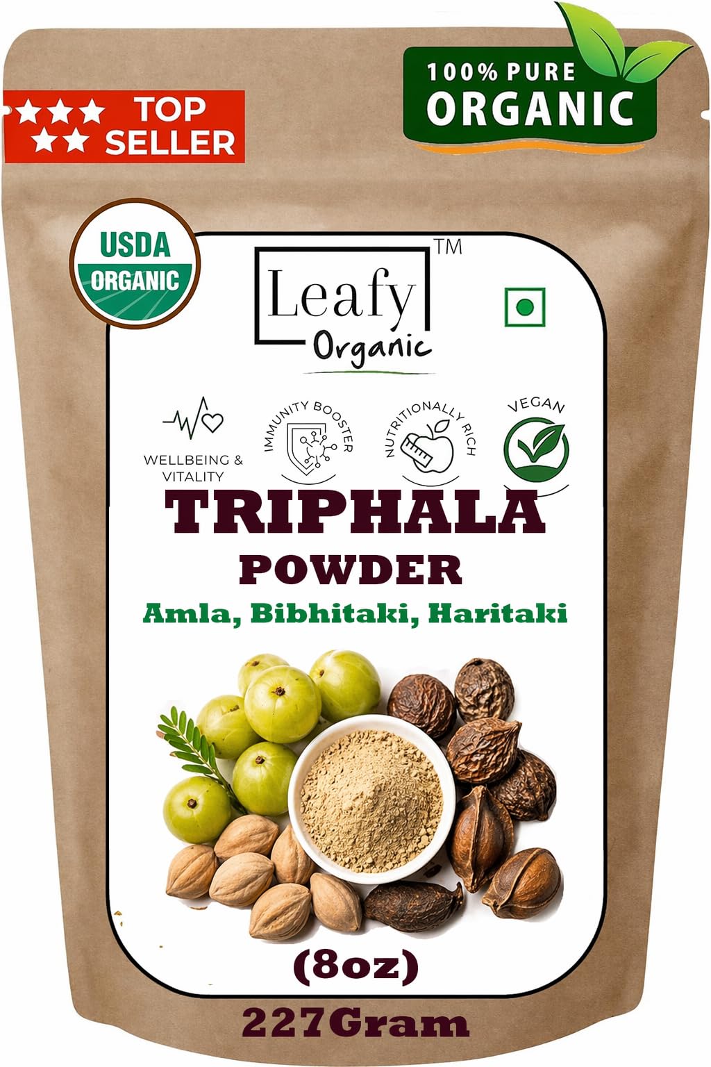 Leafy Organic Triphala Powder 16 Oz