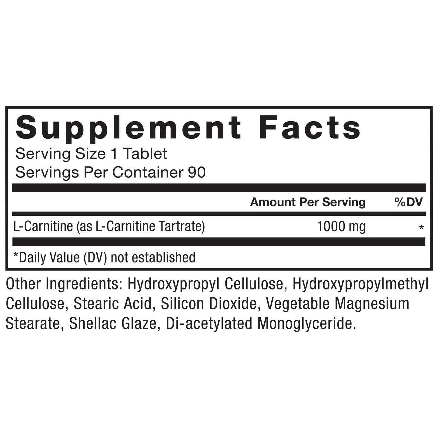 Force Factor L-Carnitine Tartrate 1000mg, 90 Tablets