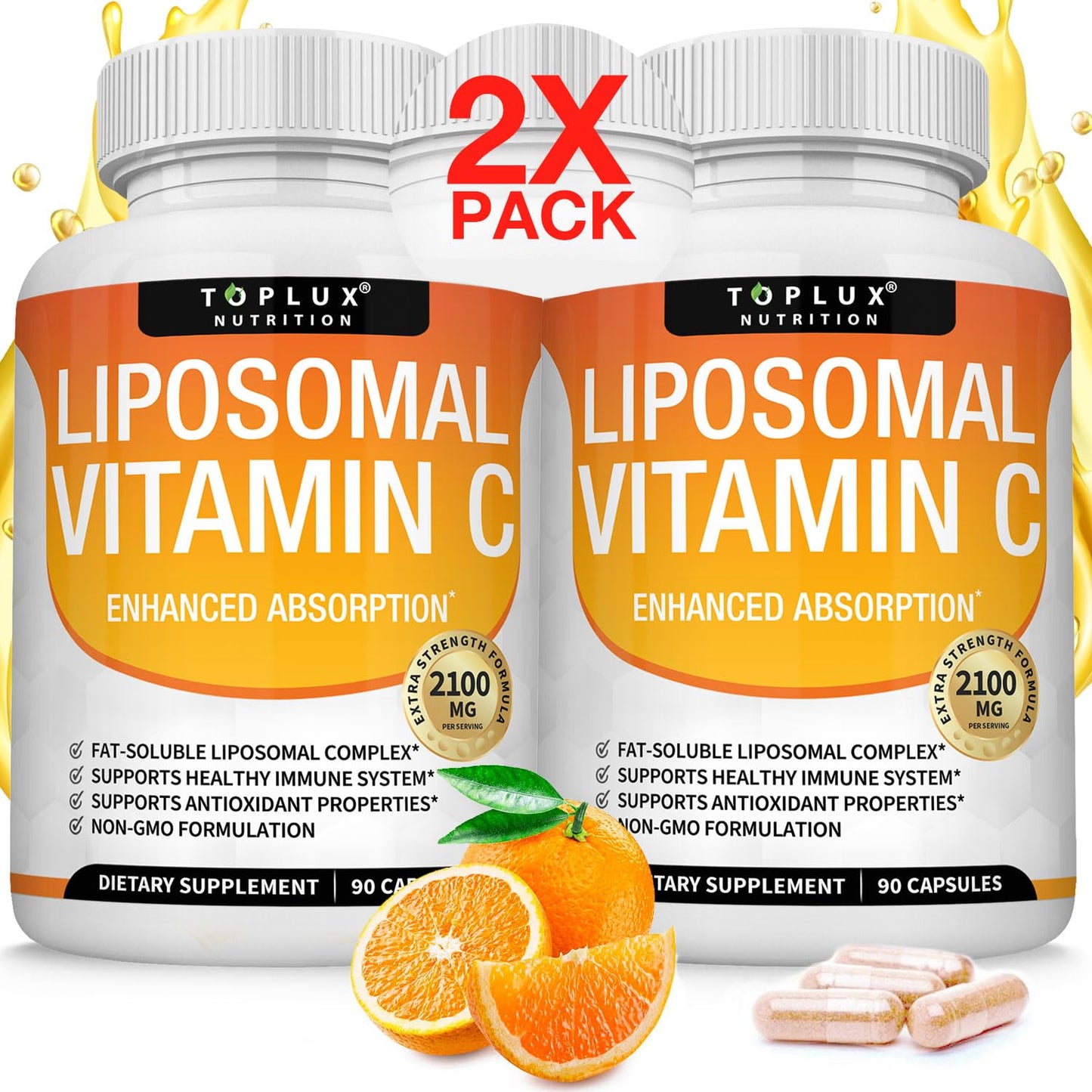 Toplux Liposomal Vitamin C 2100mg High Absorption Capsule, 180 Capsules