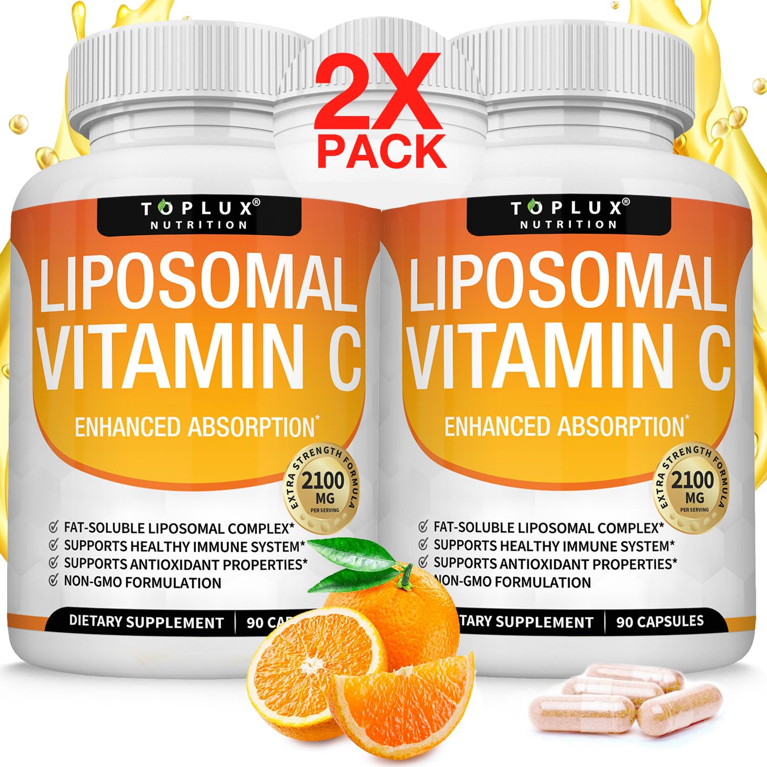 Toplux Liposomal Vitamin C 2100mg High Absorption Capsule, 180 Capsules