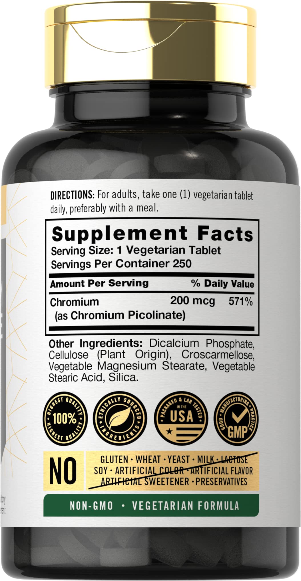 Carlyle Chromium Picolinate 200mcg Tablet, 250 Count