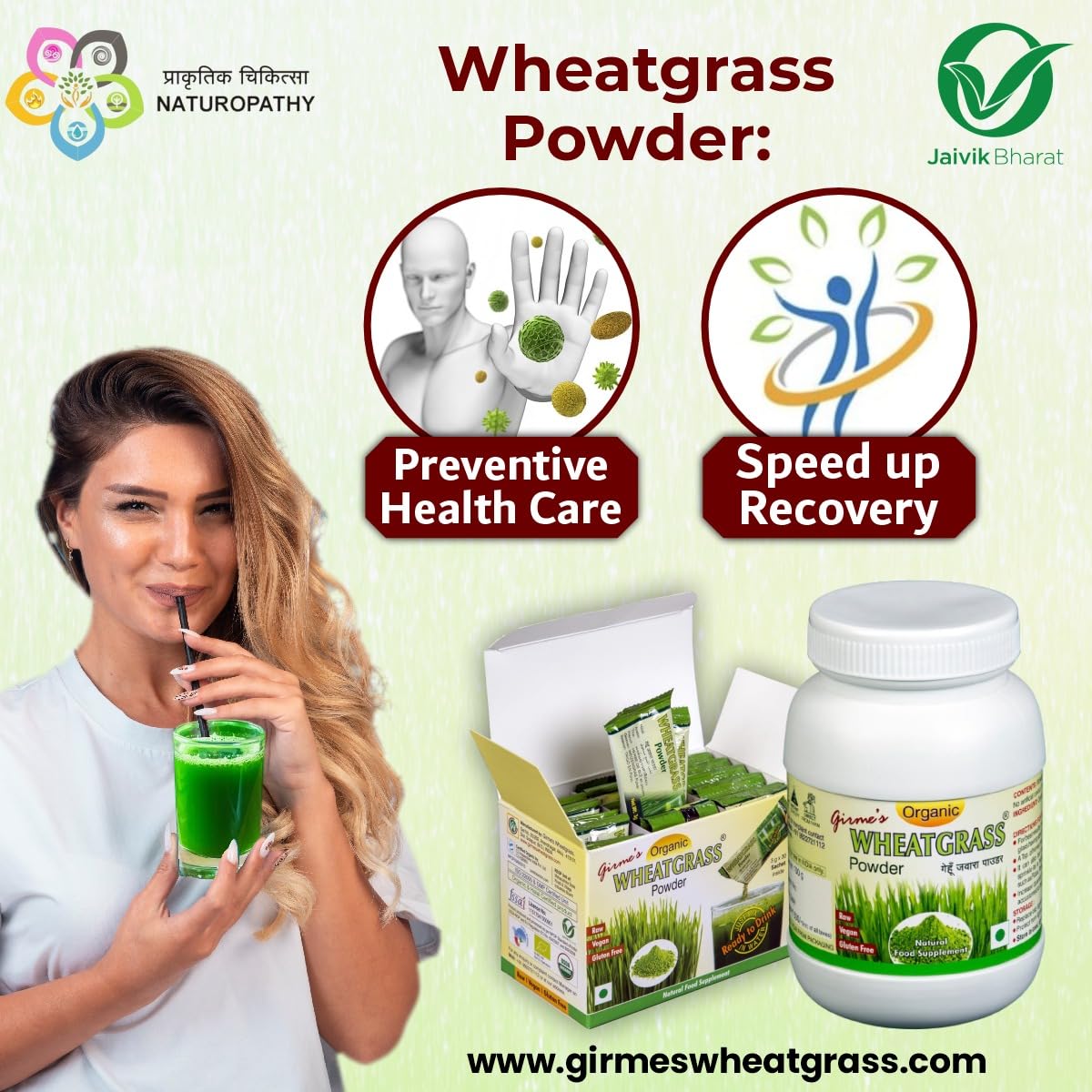 Girmes Wheatgrass Powder, 30 Servings, 3.17 oz (90 g)