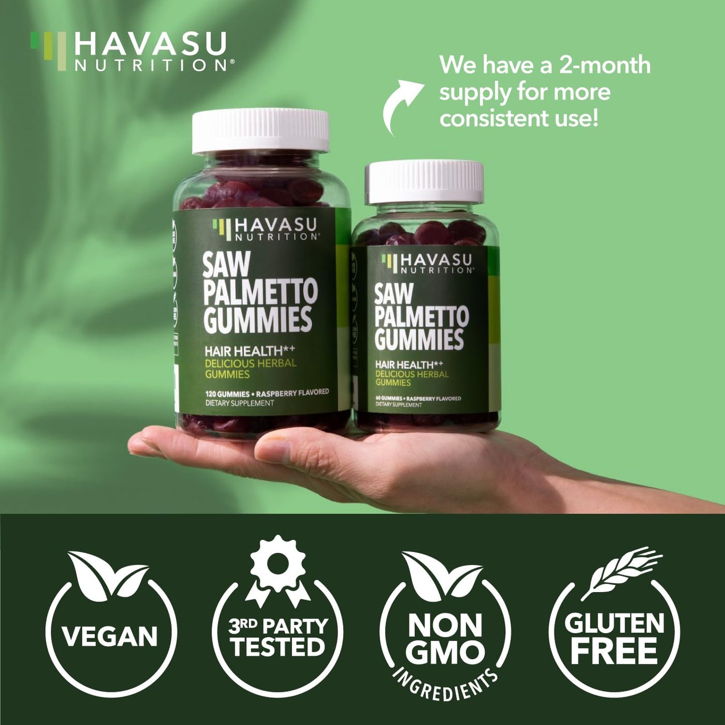 HAVASU NUTRITION Saw Palmetto Gummies Prostate Health Supplement, 60 Count