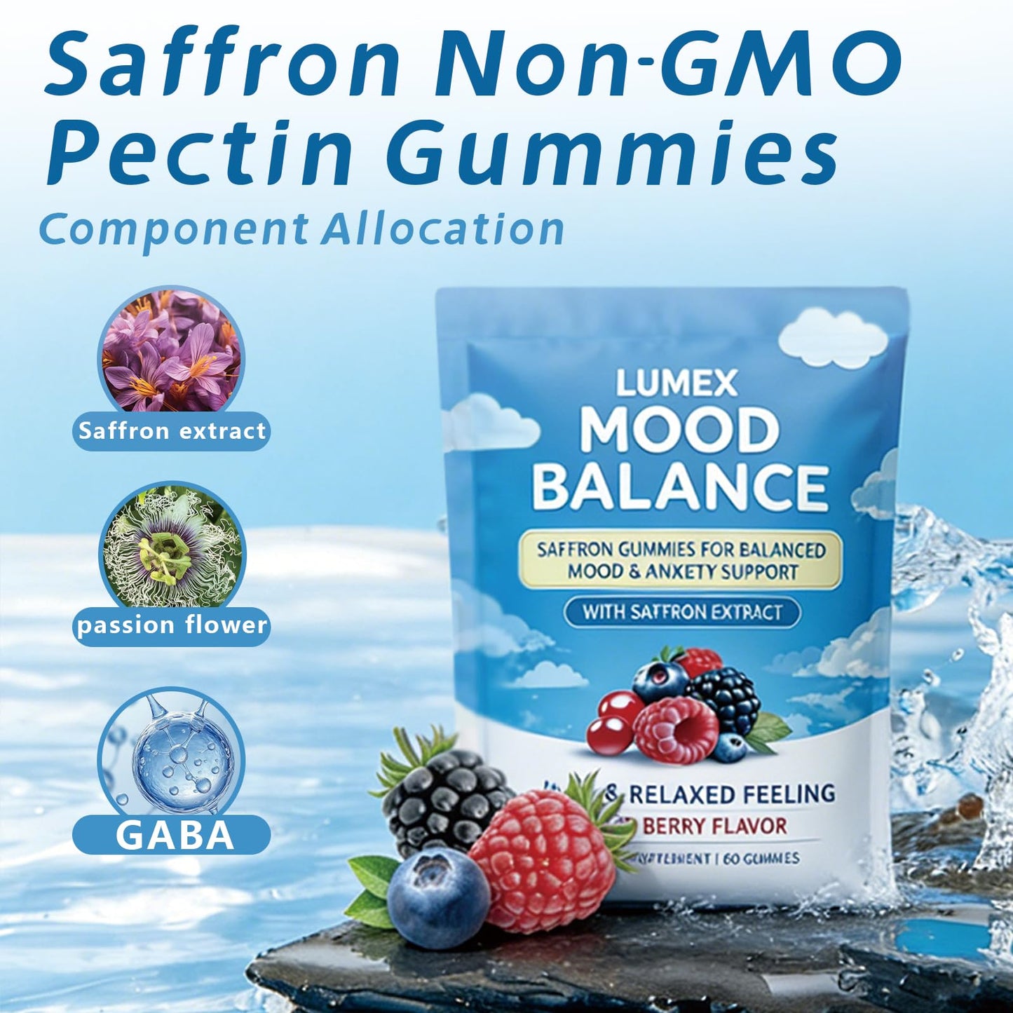 Purebite Lumex-Mood Balance Saffron Gummies 60 Count