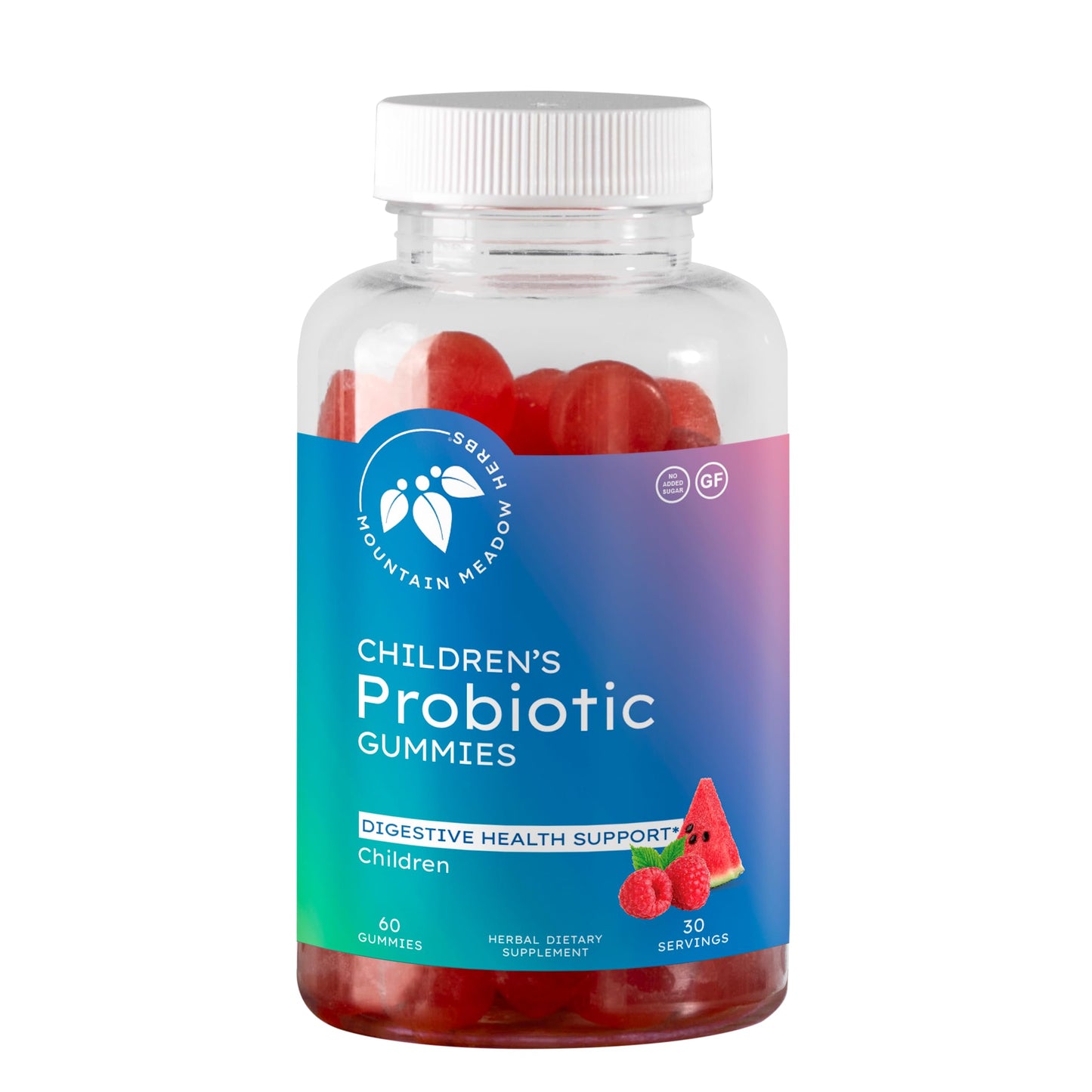 Mountain Meadow Herbs Children's Probiotic Gummies for Kids Digestive Regularity Support Immune System + Microbiome Health for Kids Ages 3+ No Added Sugar Gummy 60