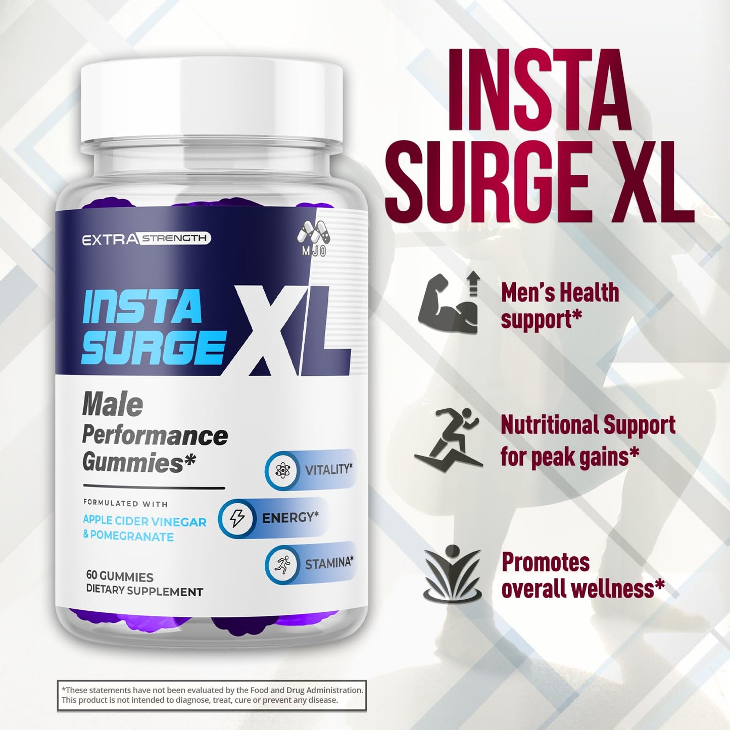 MJO Insta Surge XL Gummies for Men, 180 Gummies