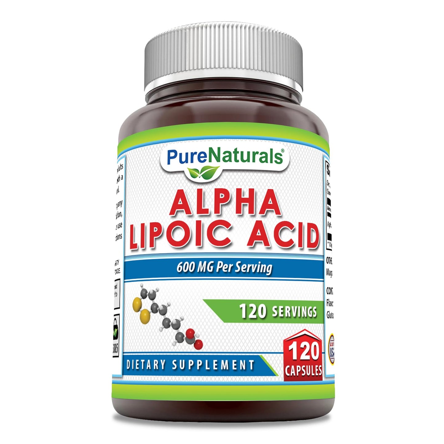 Pure Naturals Alpha Lipoic Acid 600 mg, 120 Capsules