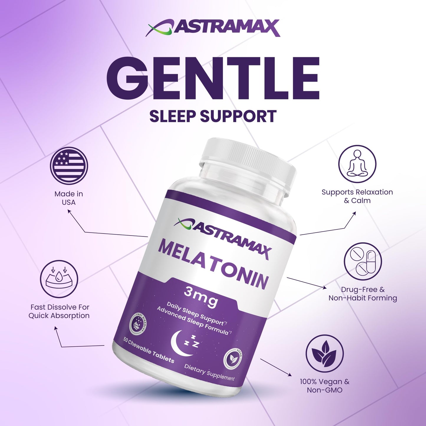 Astramax Melatonin 3mg Tablet, 50 Tablets