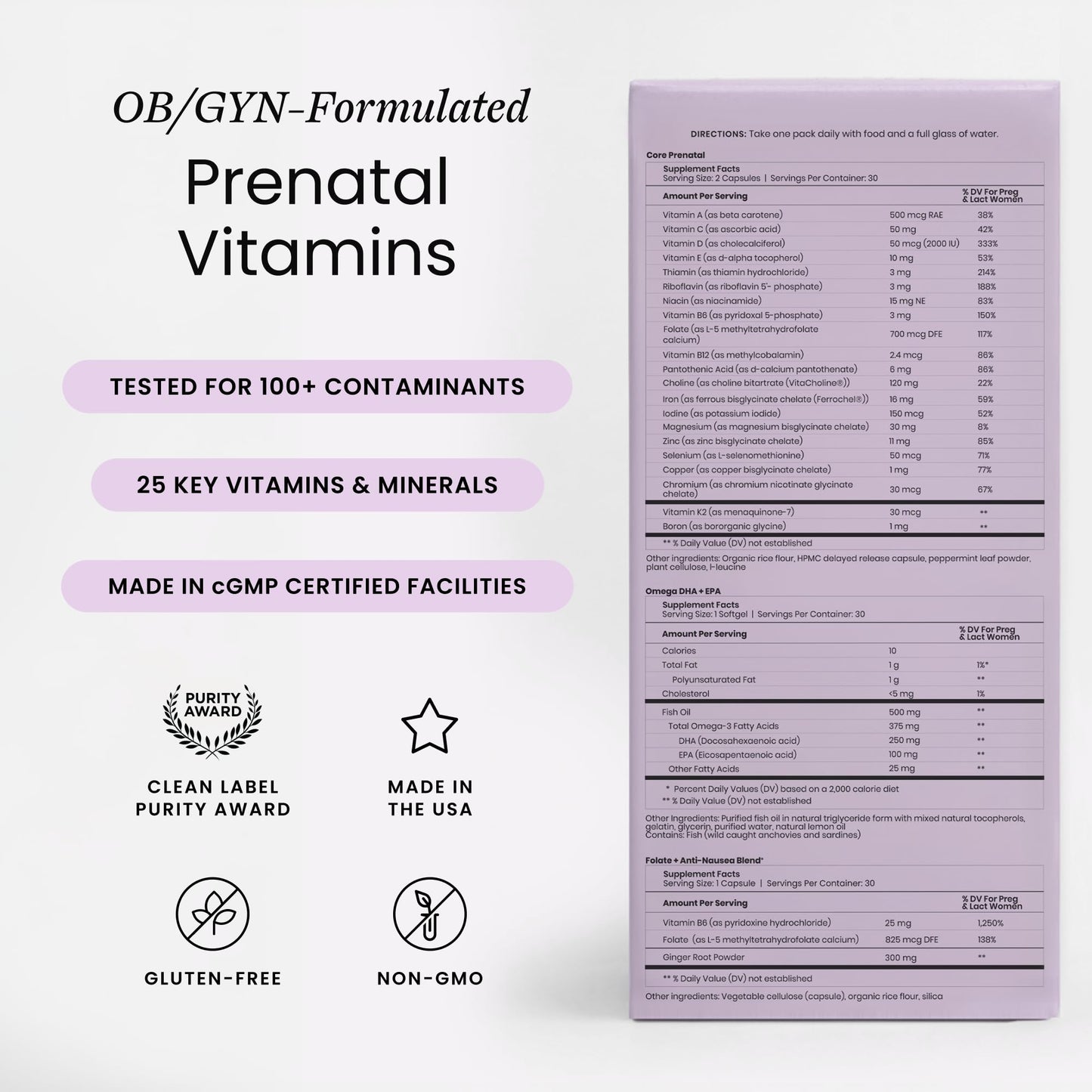 Perelel 1st Trimester Prenatal Pack Capsules 30 Count