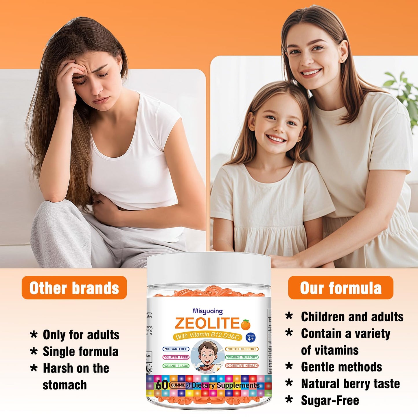 Misyvoing Zeolite for Kids & Adults Gummy 60 Count
