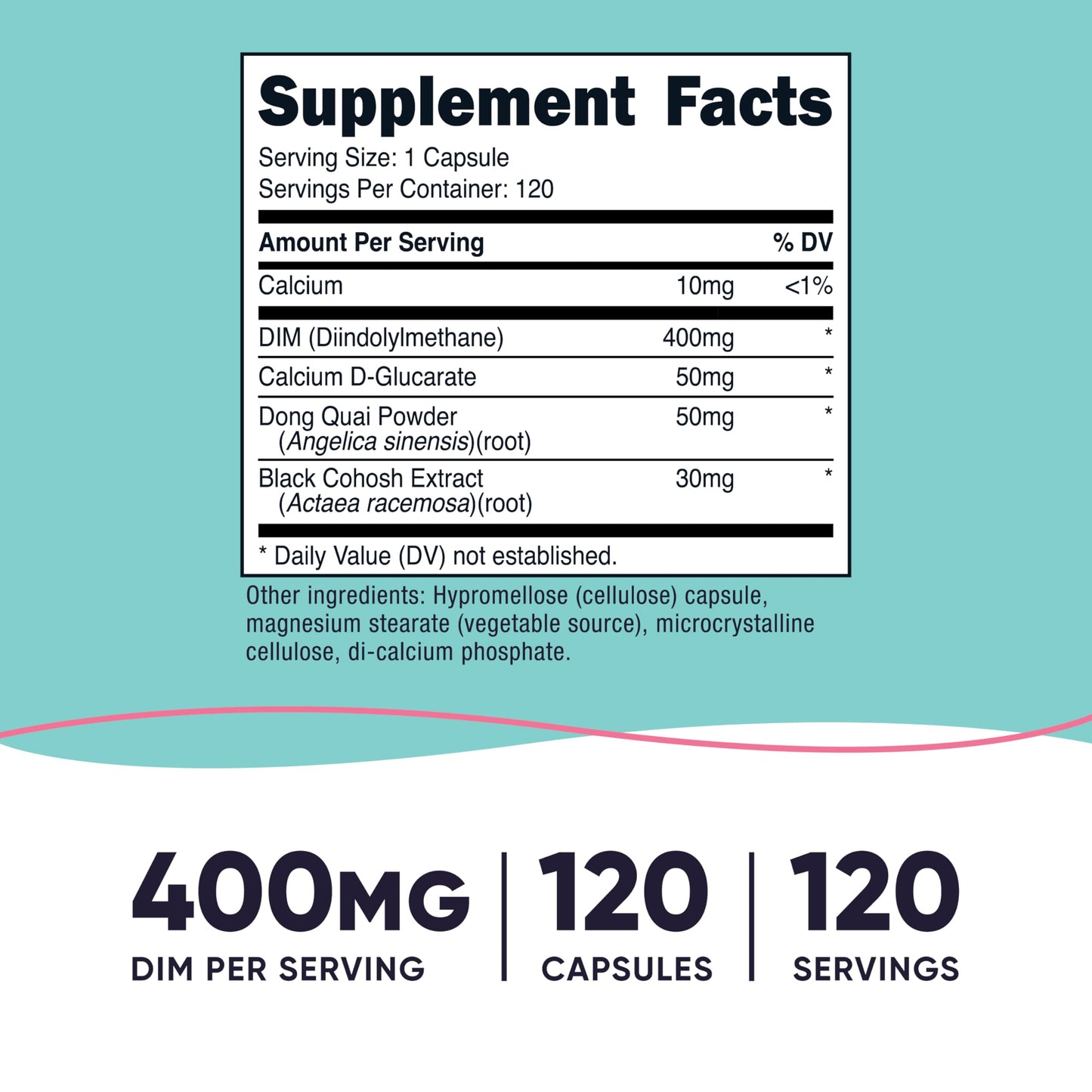 Nutricost Diindolylmethane DIM Supplement for Women 400mg Capsule, 120 Count